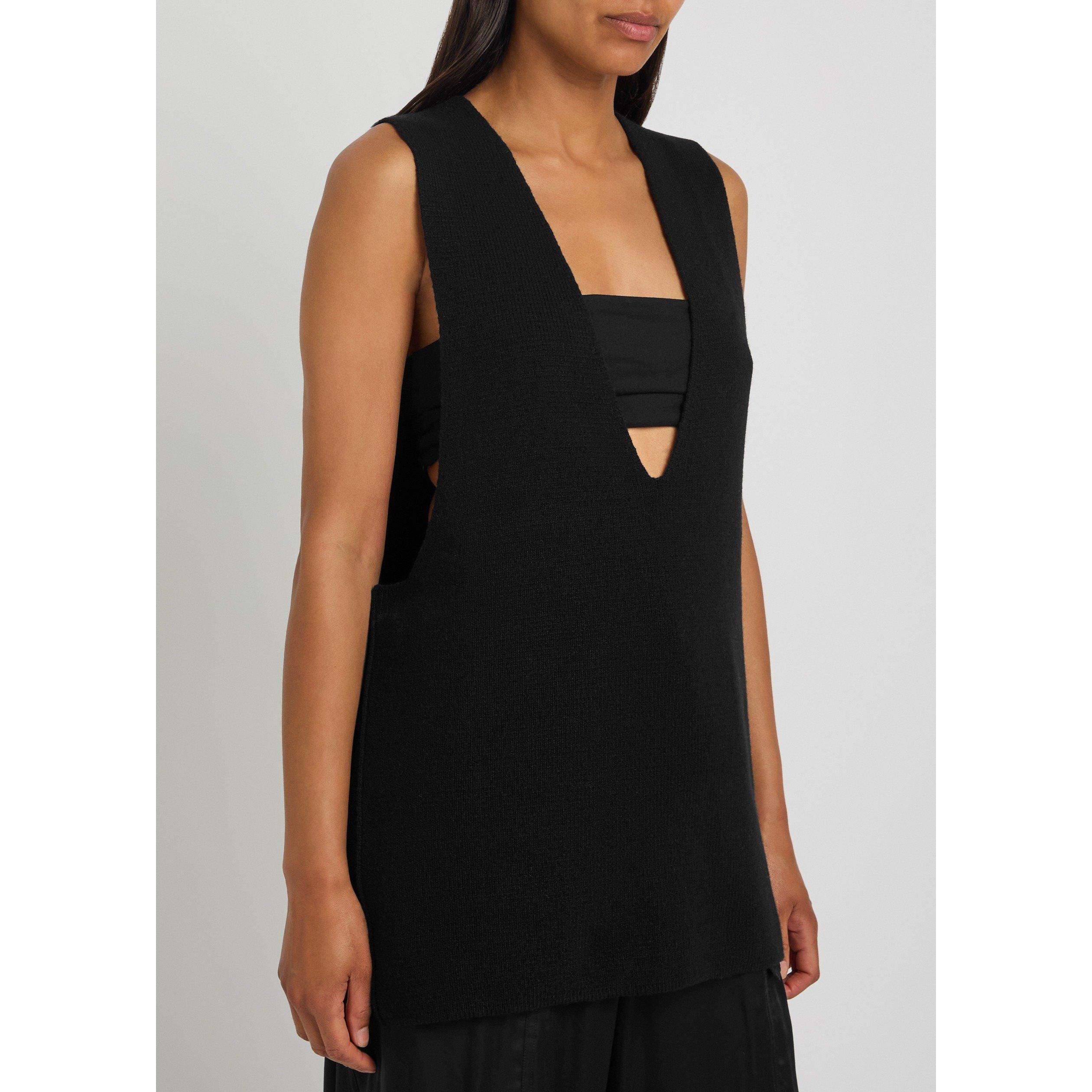 BLACK - Rick Owens - Women's Cashmere Oversized-Fit Tank Top - 2