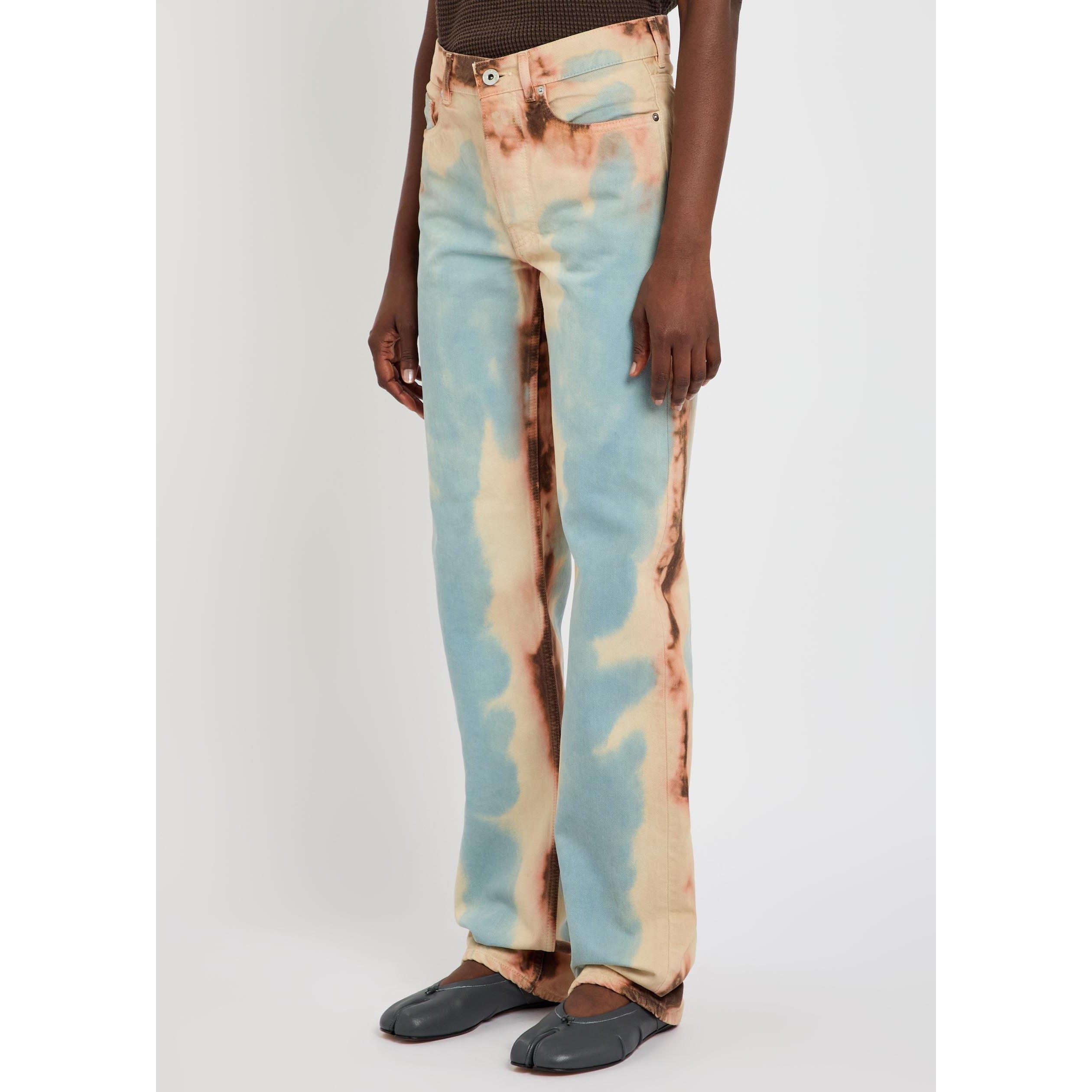 MULTICOLOURED - JW Anderson - Women's Cotton Print Mid-Rise Straight Leg Jeans - 2