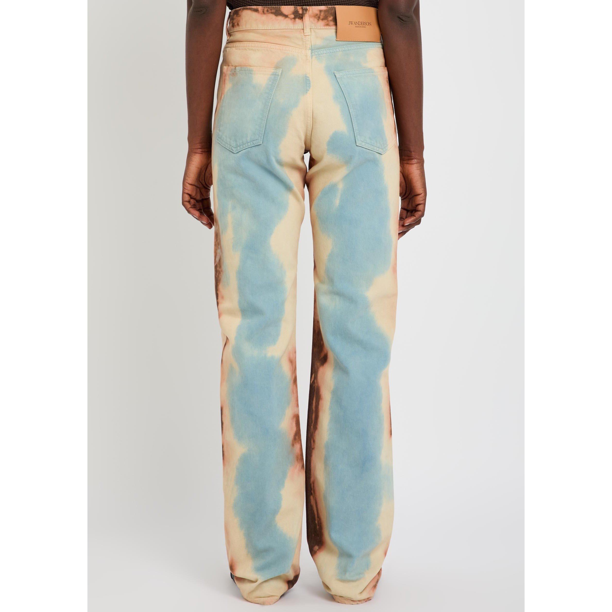 MULTICOLOURED - JW Anderson - Women's Cotton Print Mid-Rise Straight Leg Jeans - 3
