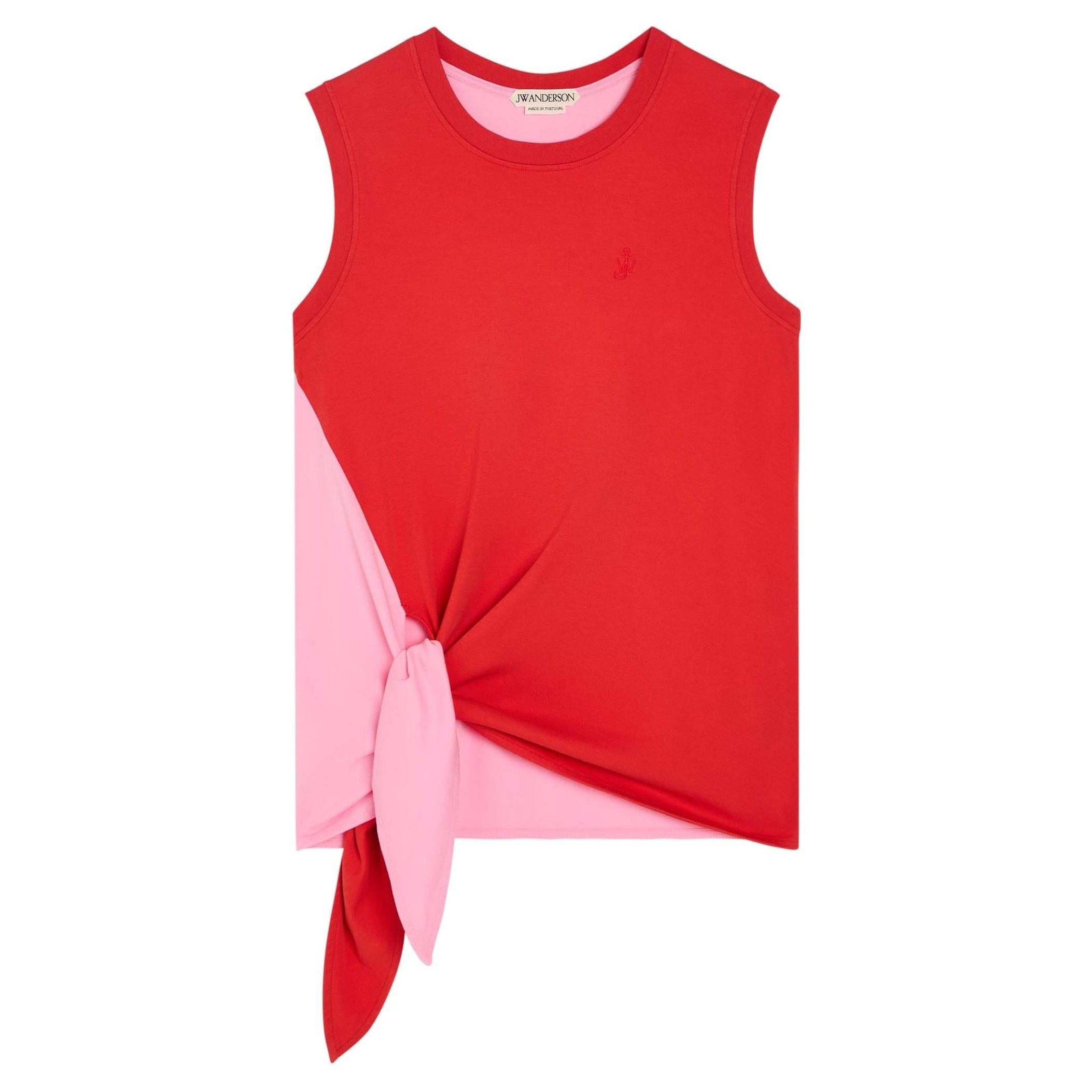 RED AND OTHER - JW Anderson - BICOLOUR TIE HEM TOP - 1