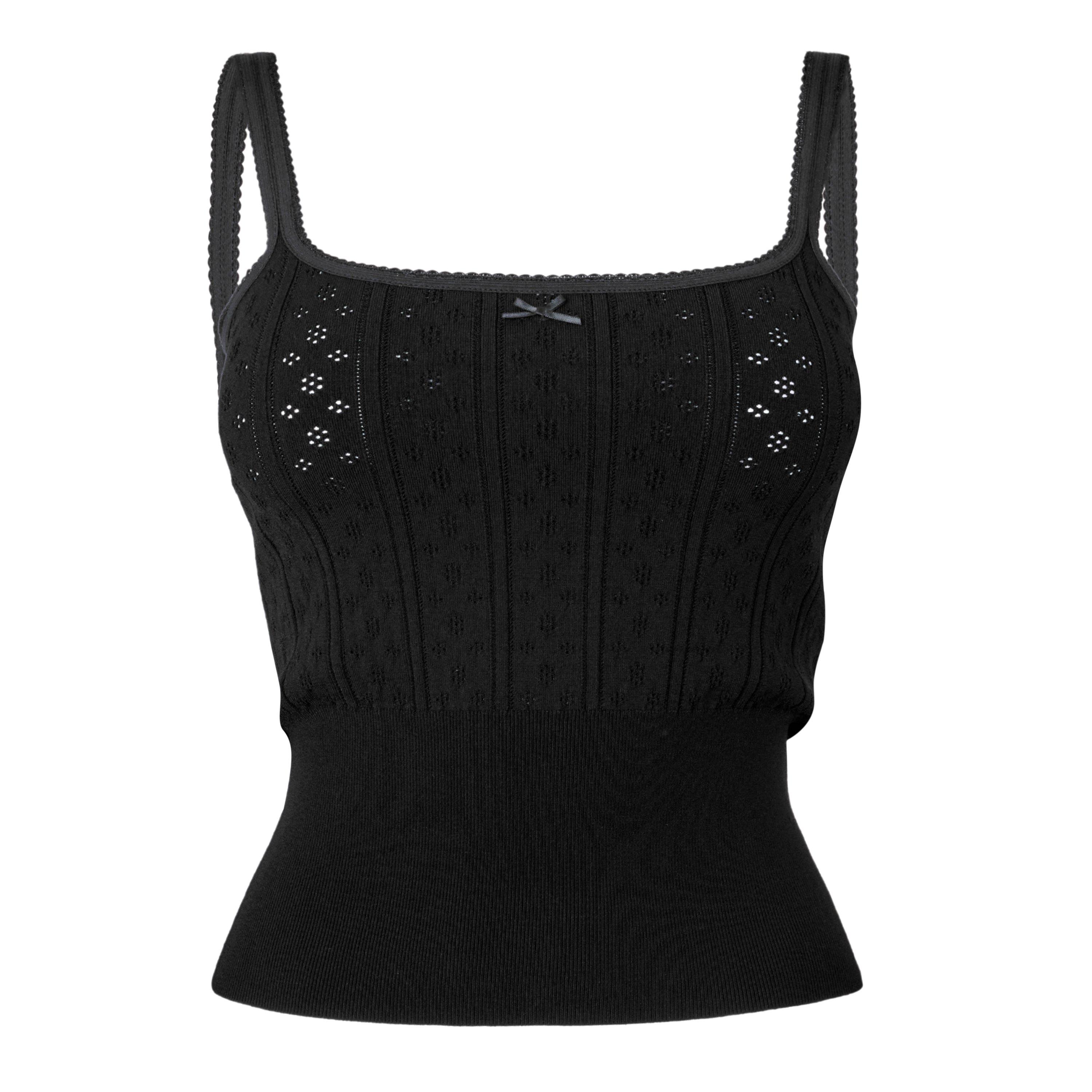 BLACK - JW Anderson - POINTELLE TANK TOP - 1