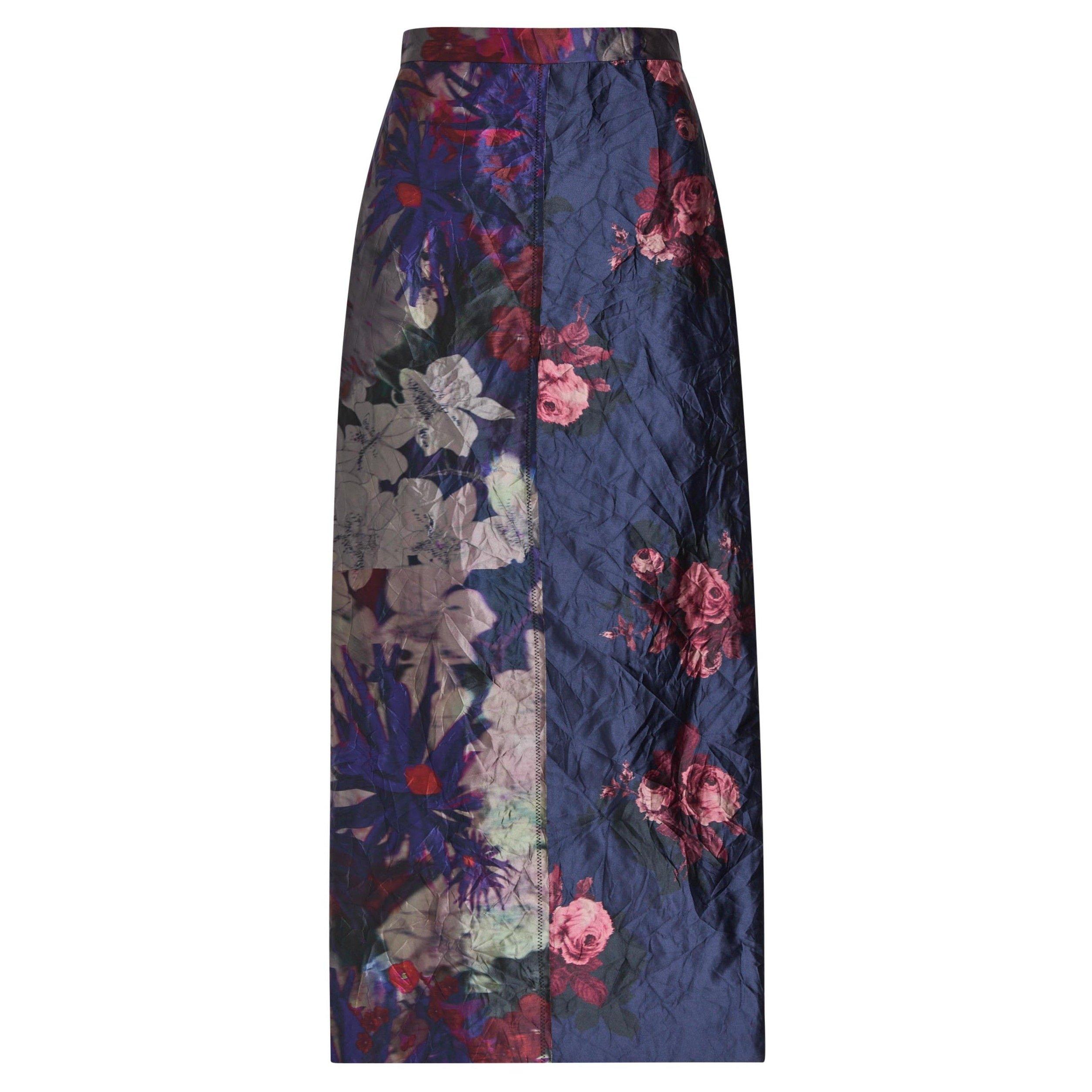 BLUE - Erdem - TEXTURED SATIN PENCIL SKIRT - 1