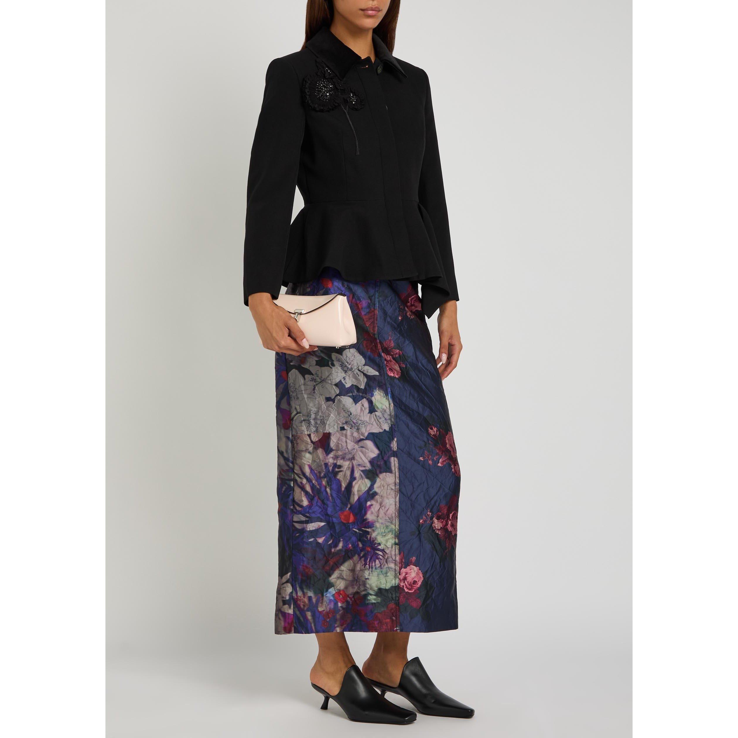 BLUE - Erdem - TEXTURED SATIN PENCIL SKIRT - 5