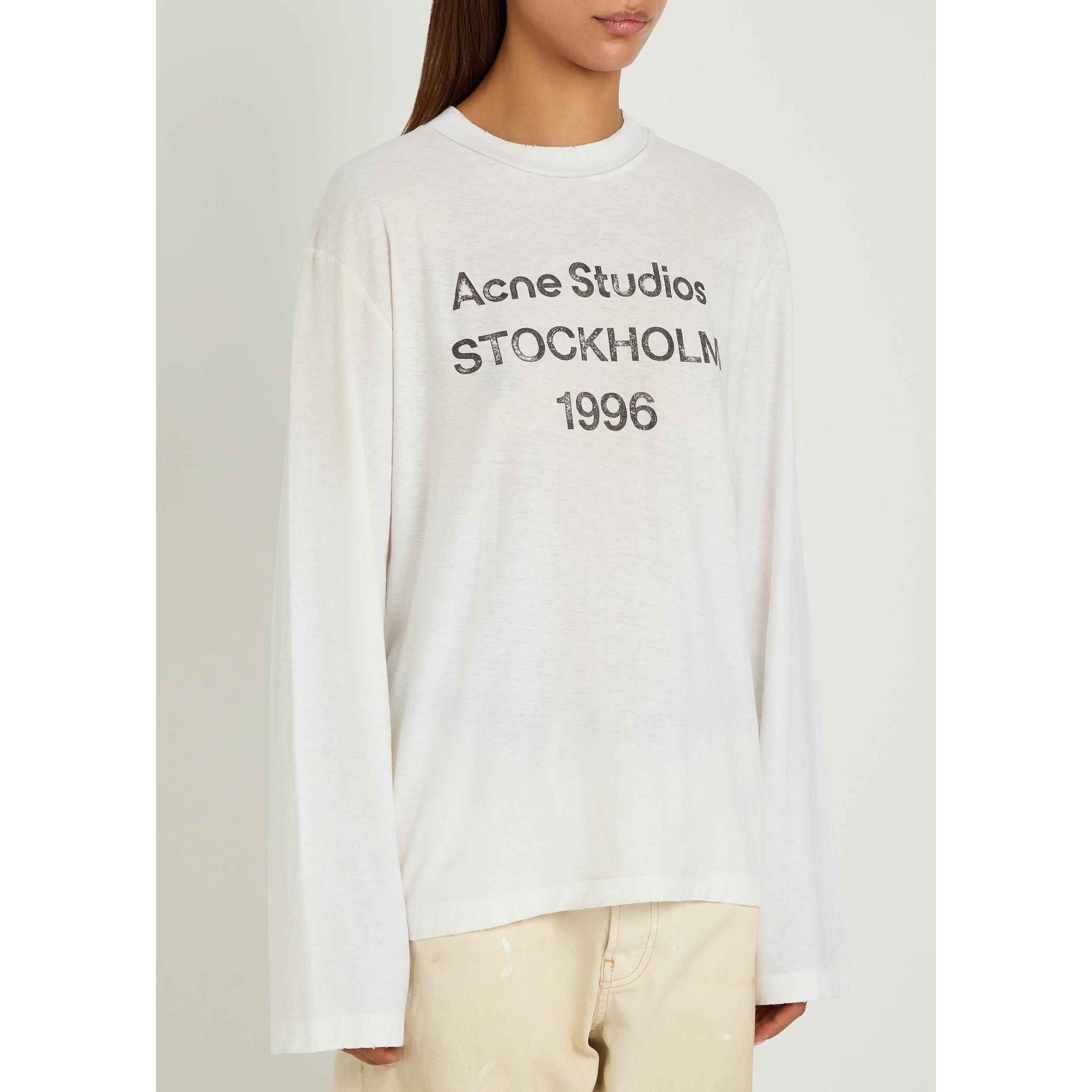 WHITE AND OTHER - Acne Studios - Women's Cotton Oversized-Fit Long-Sleeve T-Shirt - 2