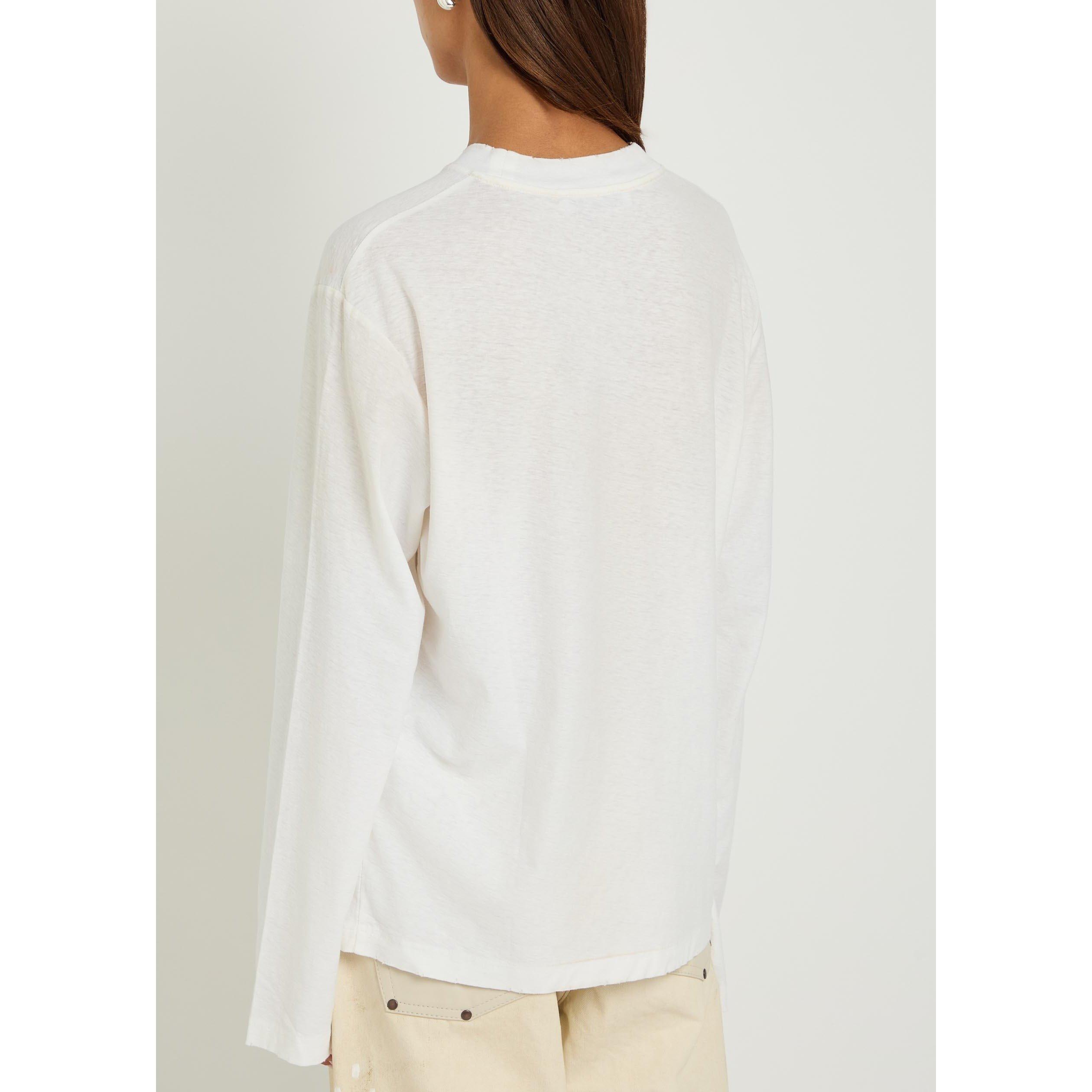 WHITE AND OTHER - Acne Studios - Women's Cotton Oversized-Fit Long-Sleeve T-Shirt - 3