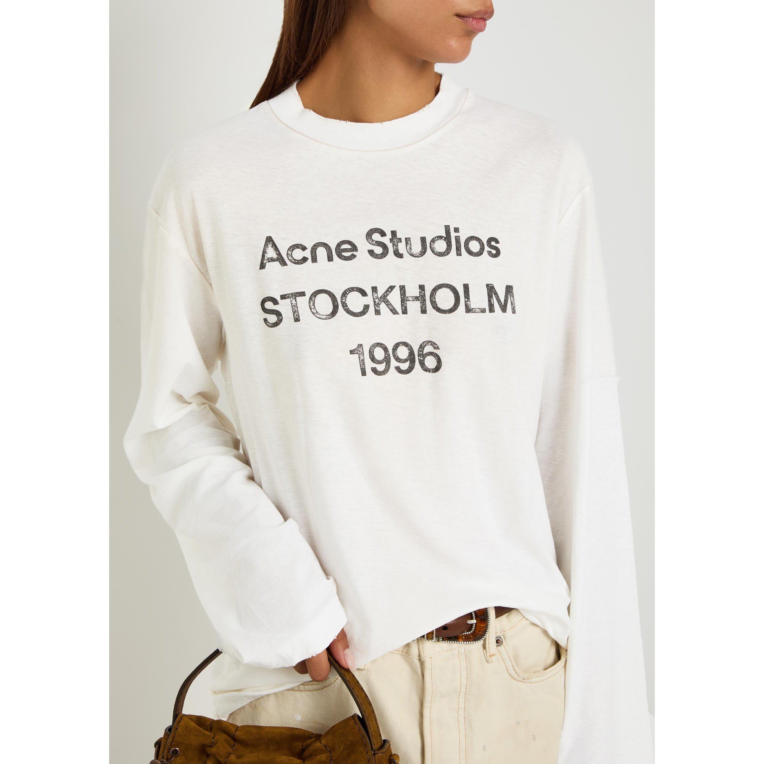 WHITE AND OTHER - Acne Studios - Women's Cotton Oversized-Fit Long-Sleeve T-Shirt - 4
