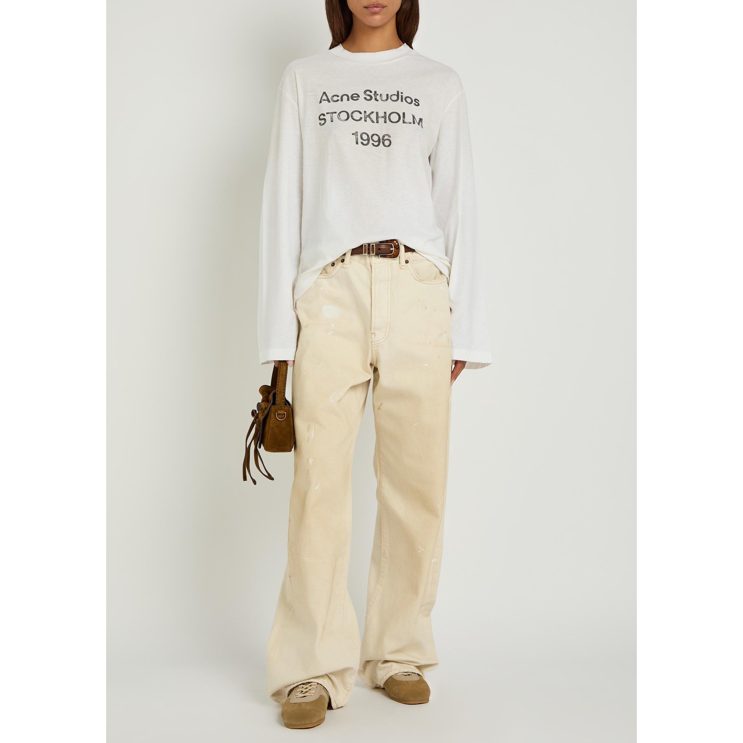WHITE AND OTHER - Acne Studios - Women's Cotton Oversized-Fit Long-Sleeve T-Shirt - 5