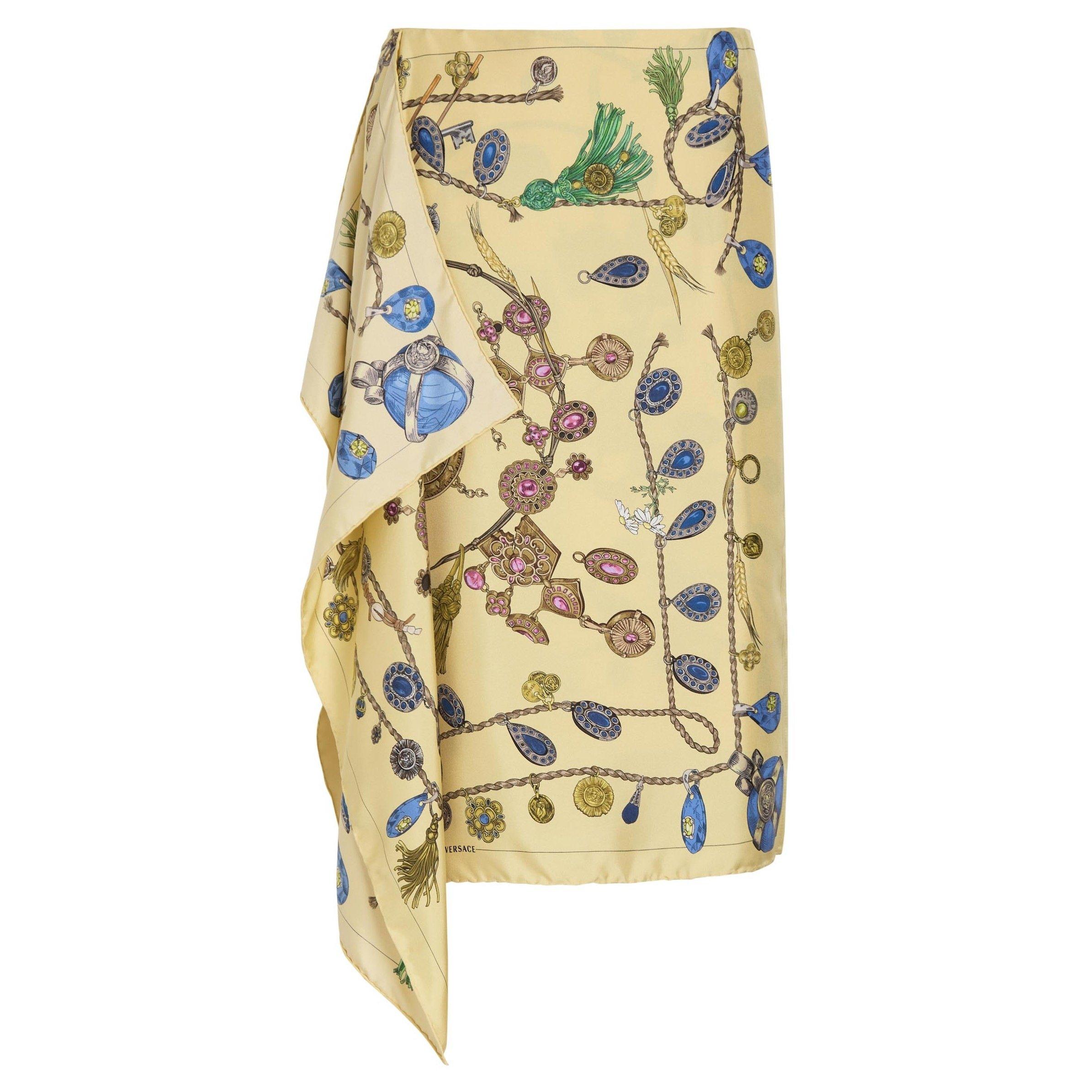 YELLOW AND OTHE - Versace - SKIRT SILK TWILL PRINT BROKEN - 1