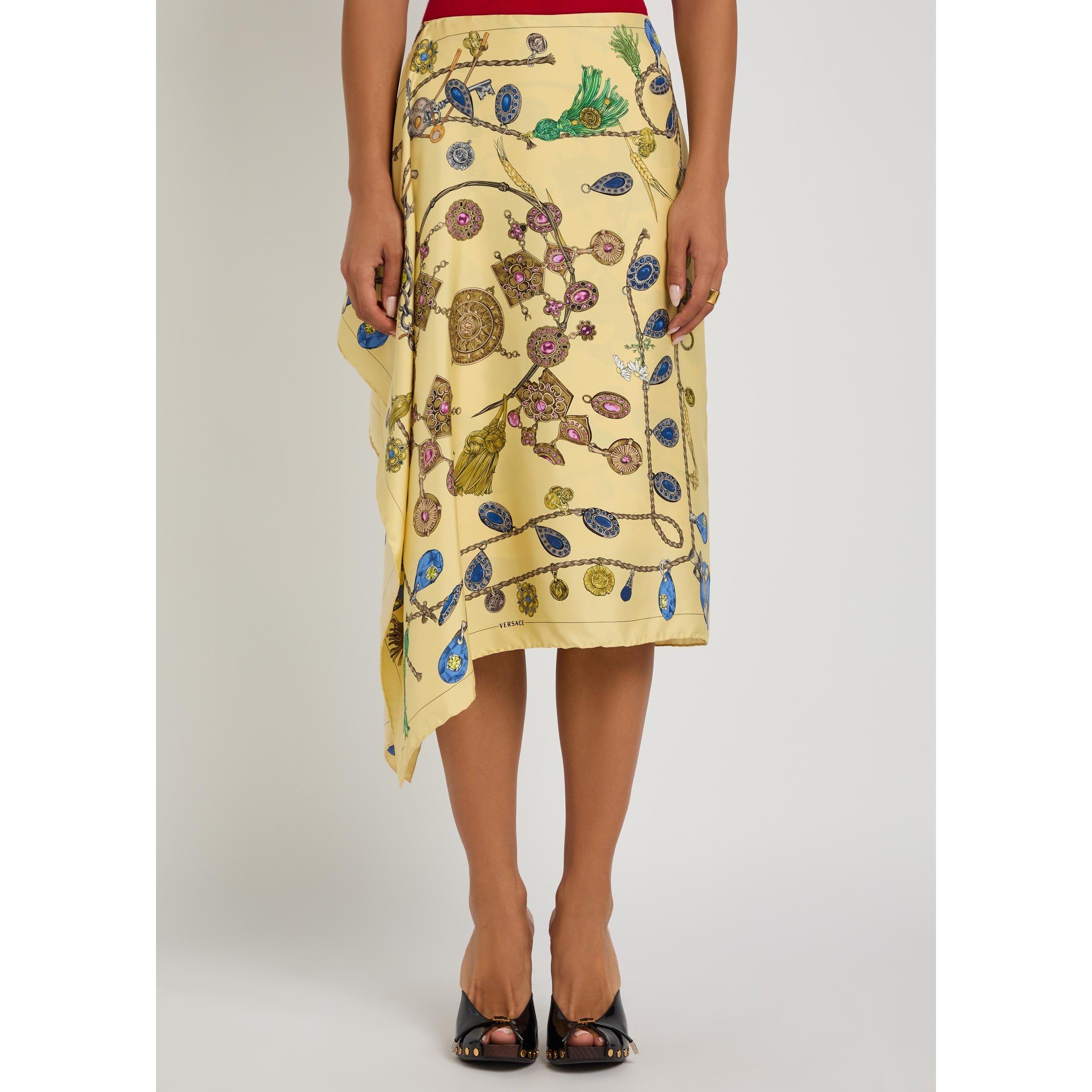 YELLOW AND OTHE - Versace - SKIRT SILK TWILL PRINT BROKEN - 2