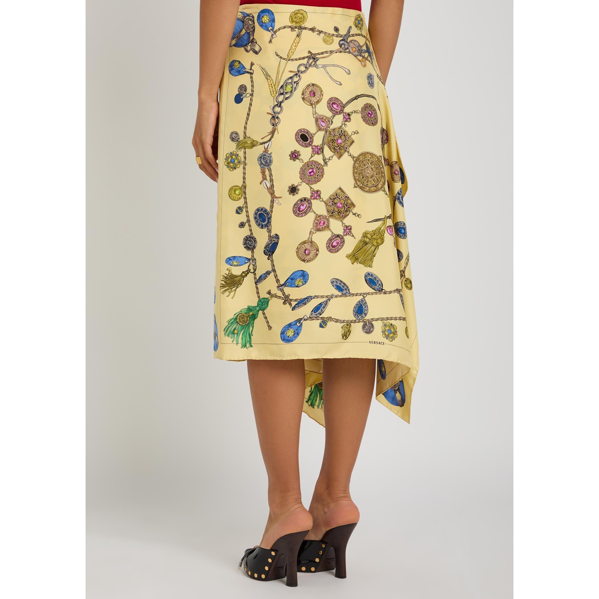 YELLOW AND OTHE - Versace - SKIRT SILK TWILL PRINT BROKEN - 3