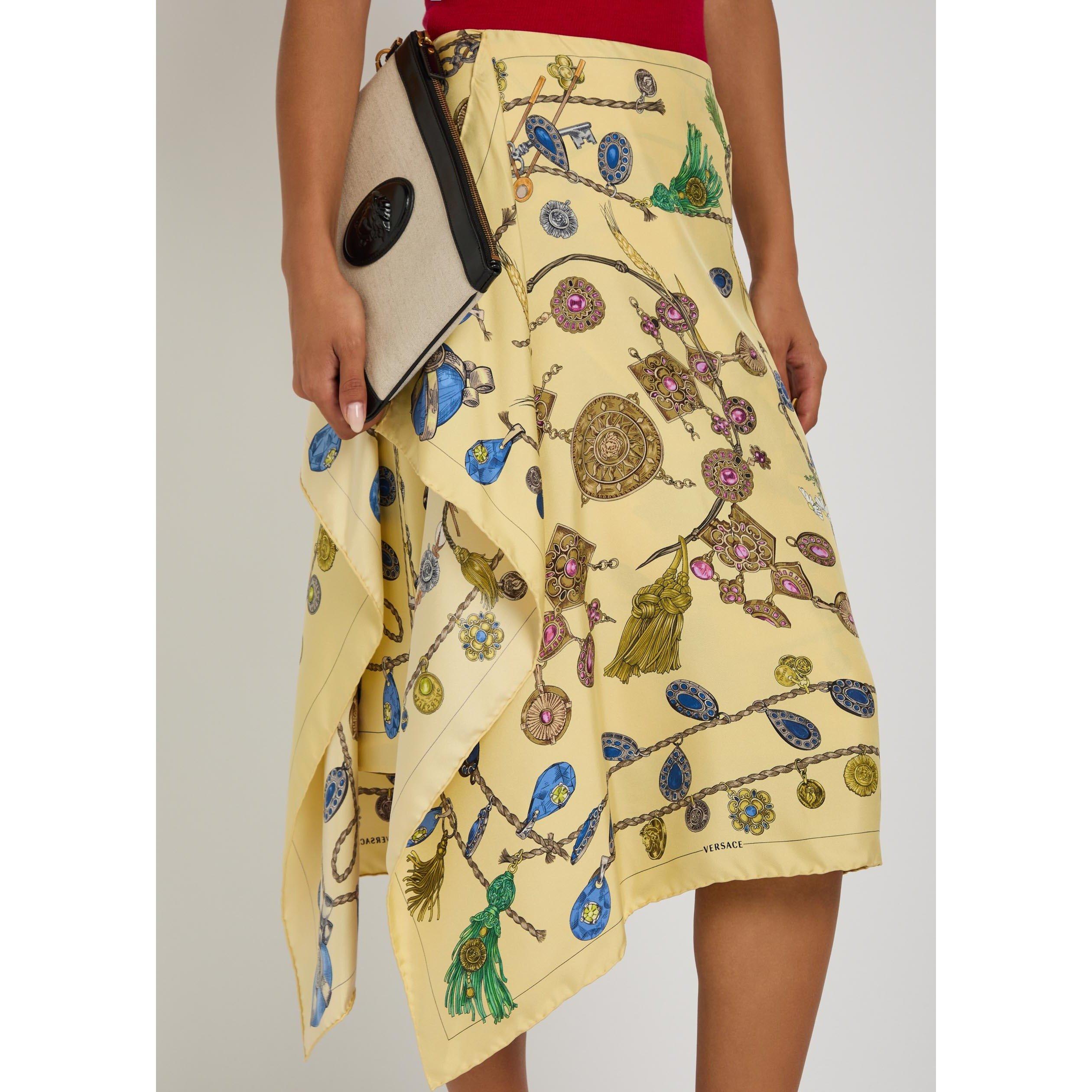 YELLOW AND OTHE - Versace - SKIRT SILK TWILL PRINT BROKEN - 4