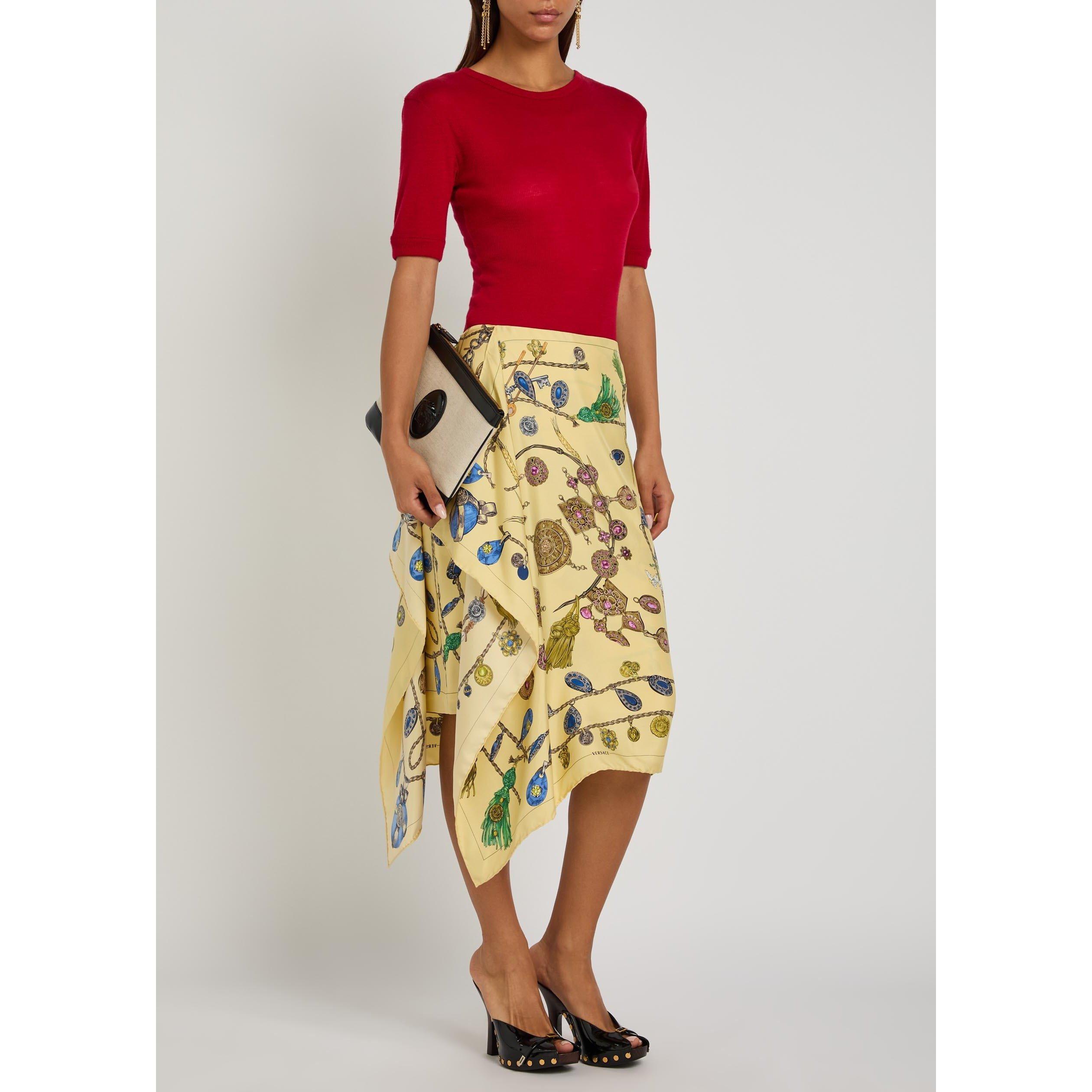 YELLOW AND OTHE - Versace - SKIRT SILK TWILL PRINT BROKEN - 5