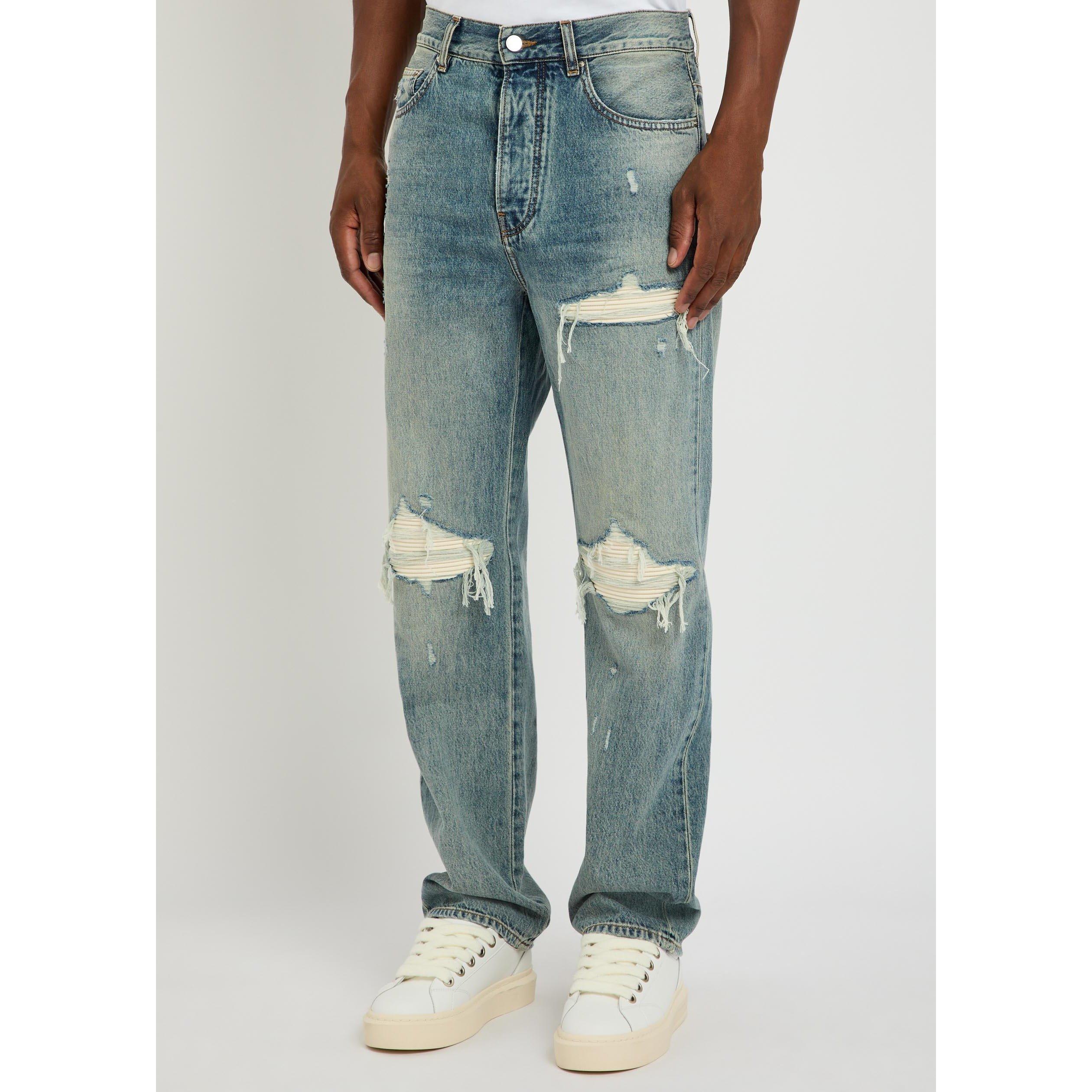 BLUE DENIM OTHE - Amiri - Men's MX1 Suede Straight-Leg Jeans - 2