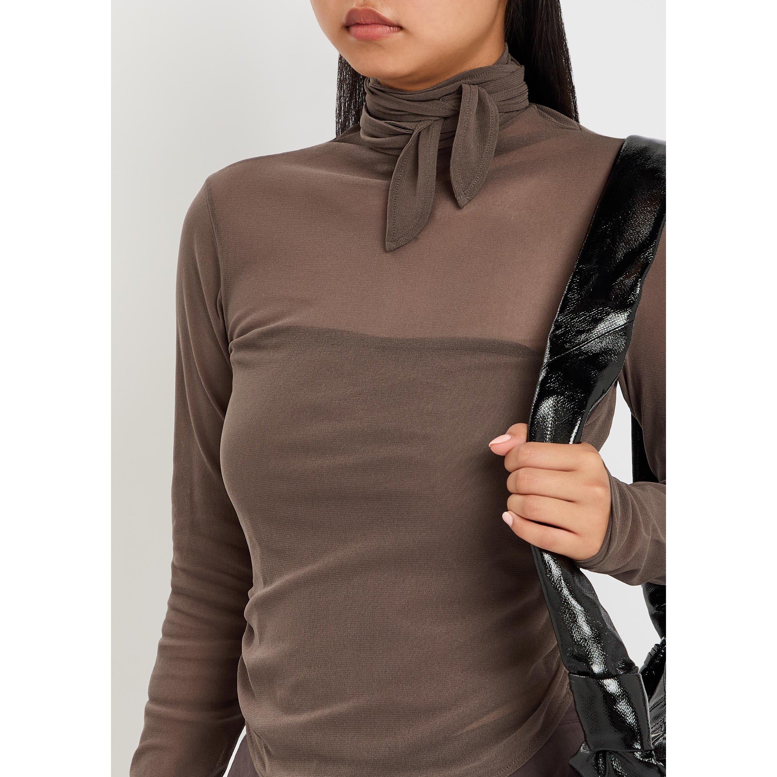 BROWN - Lemaire - Women's Ballerina Foulard Slim-Fit Long-Sleeve T-Shirt - 4