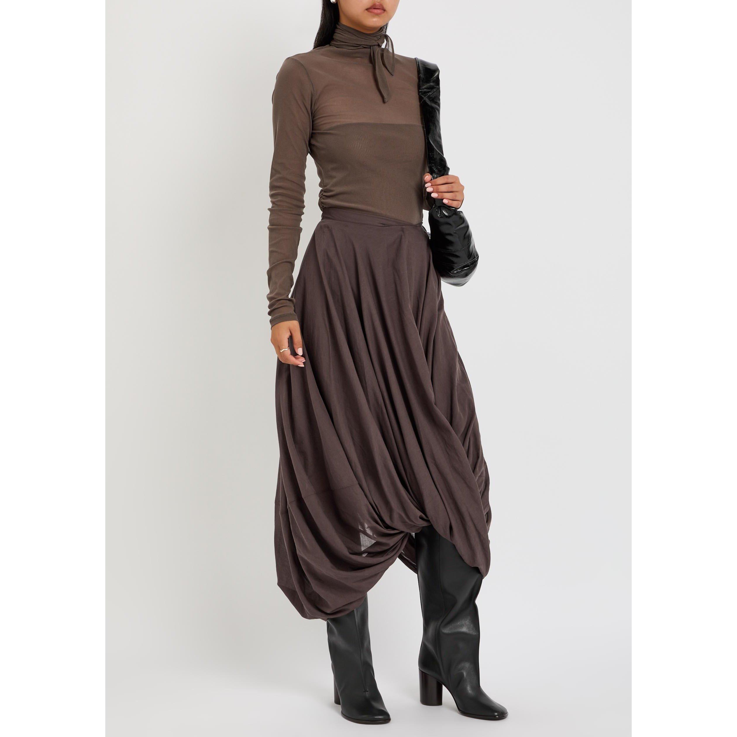 BROWN - Lemaire - Women's Ballerina Foulard Slim-Fit Long-Sleeve T-Shirt - 5