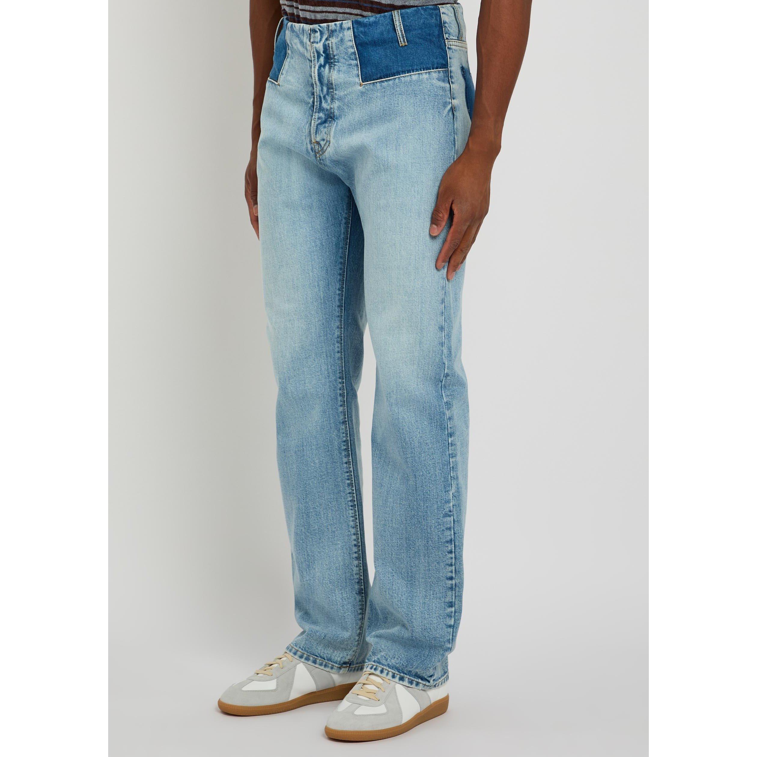 BLUE DENIM - Maison Margiela - Men's Waistless Cotton Straight Leg Jeans - 2