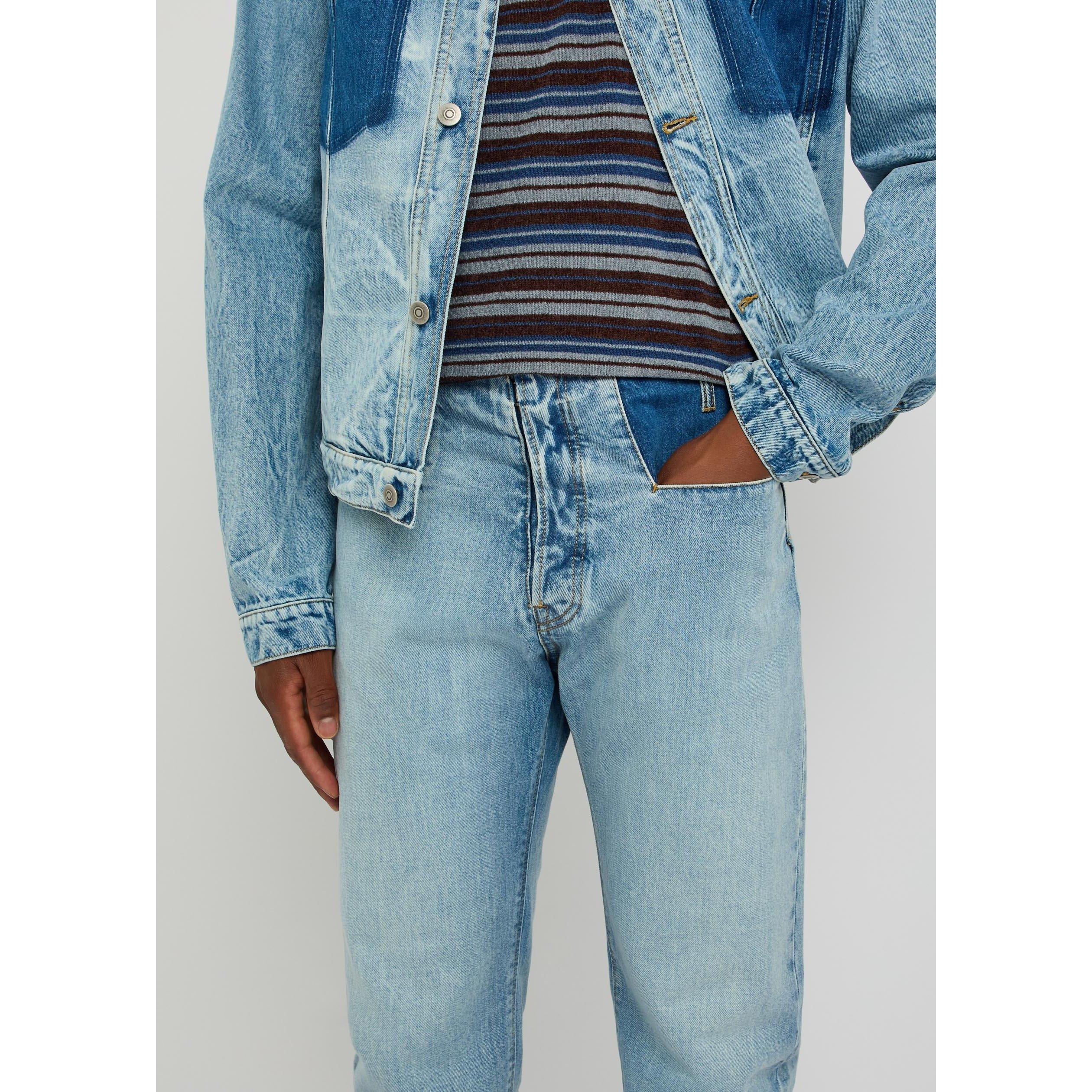 BLUE DENIM - Maison Margiela - Men's Waistless Cotton Straight Leg Jeans - 4