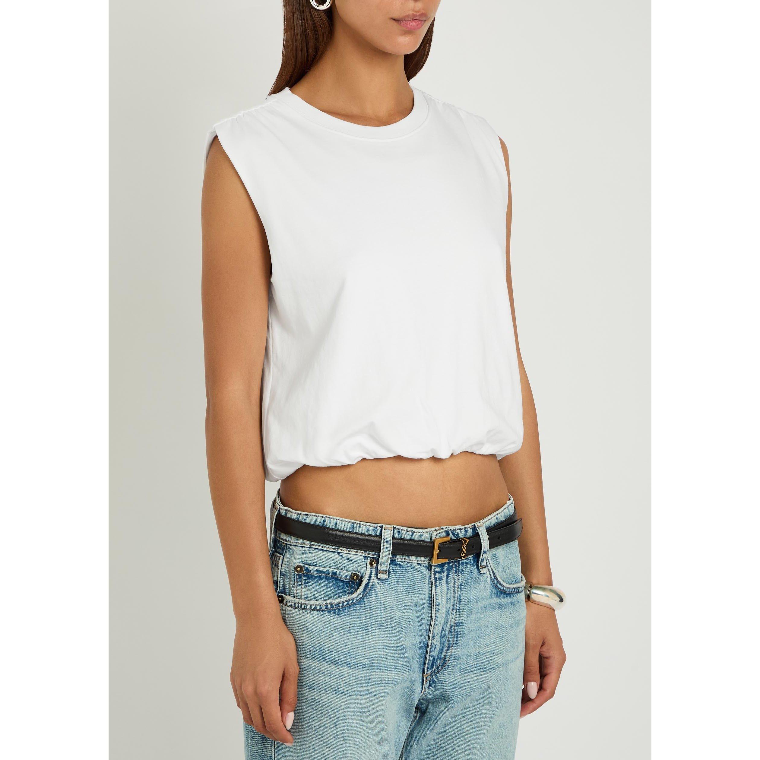 WHITE AND OTHER - Rag and Bone - Women's Mica Bubble Cotton Tank Top - 2