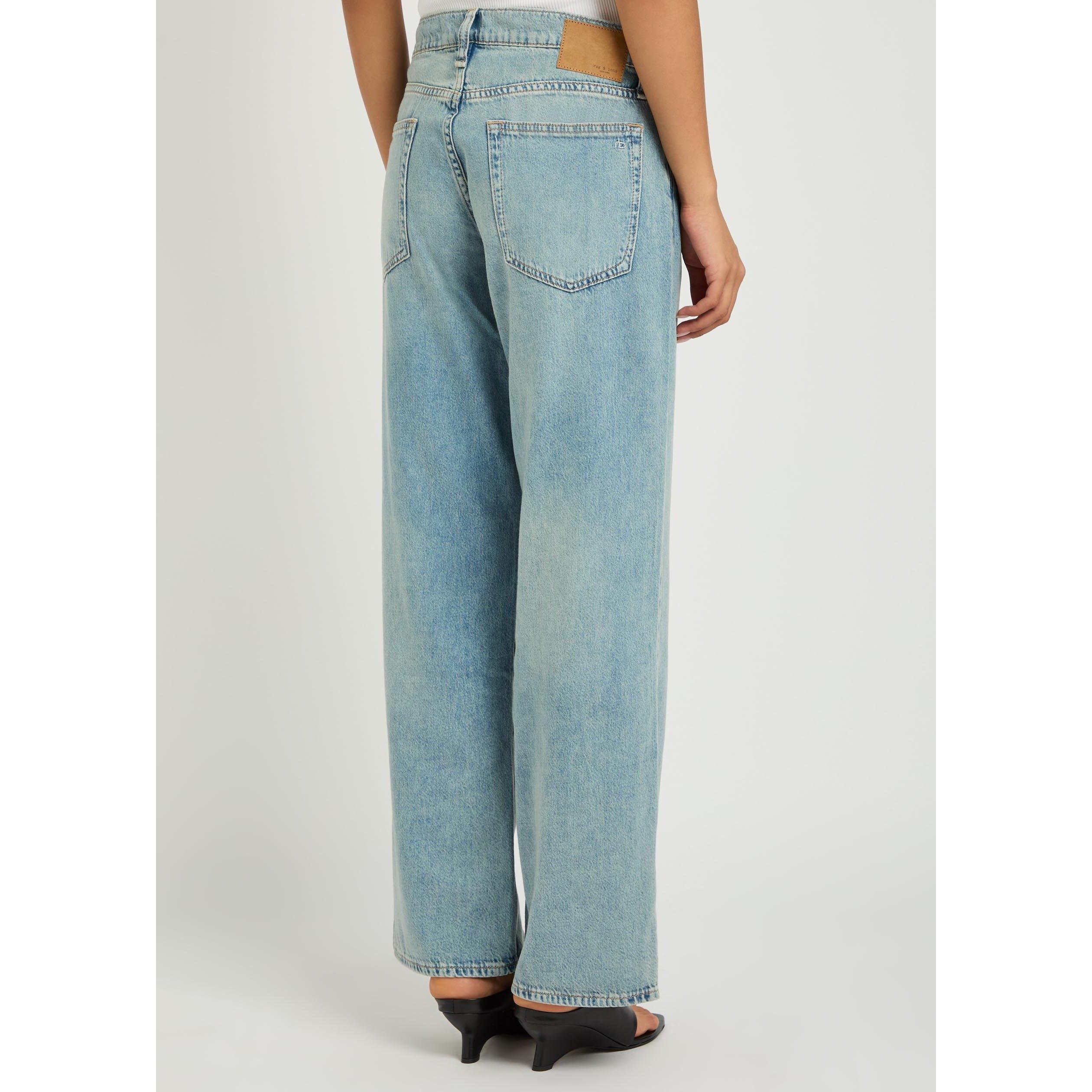 LIGHT BLUE - Rag and Bone - Women's Saige Ankle Straight Cotton Lyocell Jeans - 3