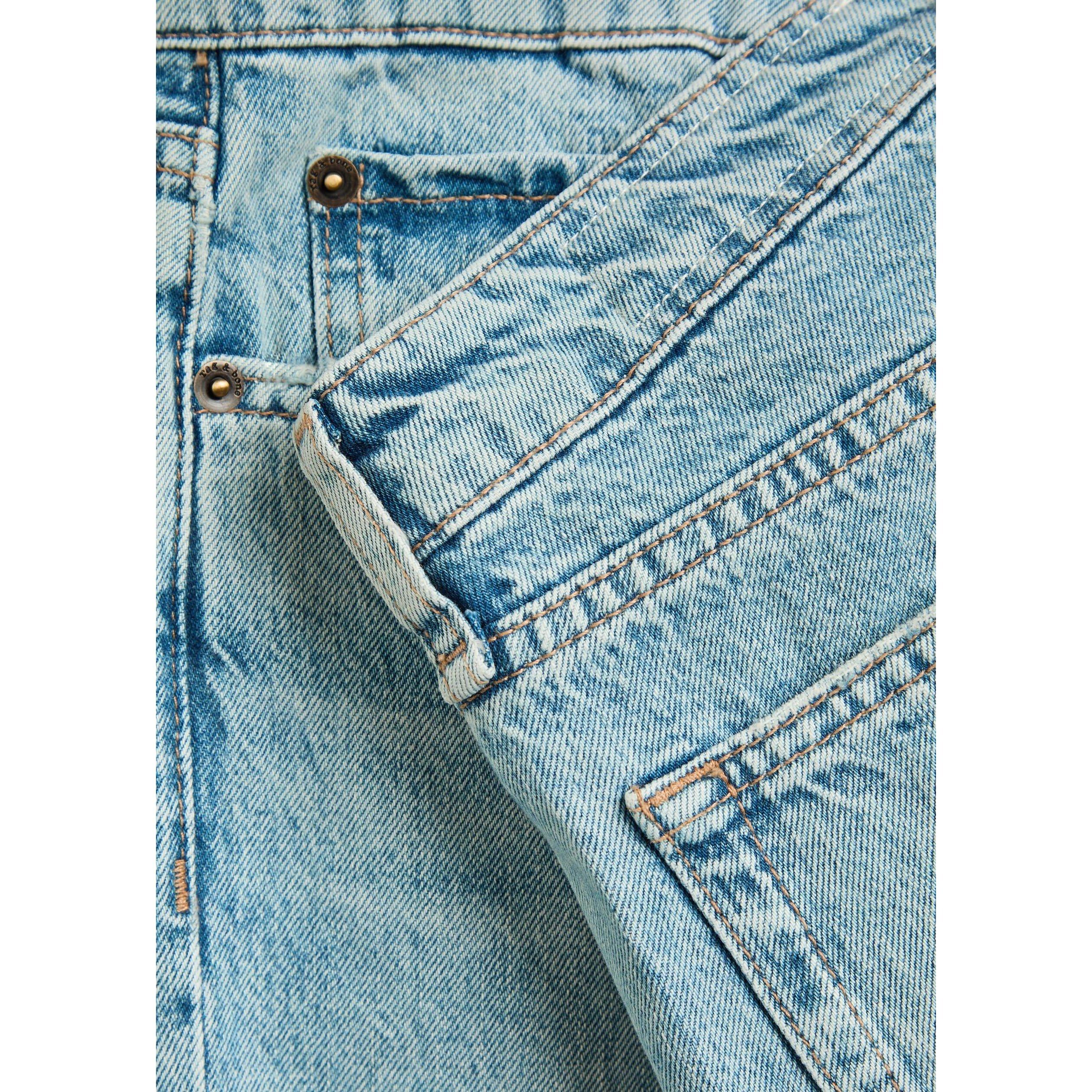 LIGHT BLUE - Rag and Bone - Women's Harlow Low-Rise Cotton Straight Leg Jeans - 4
