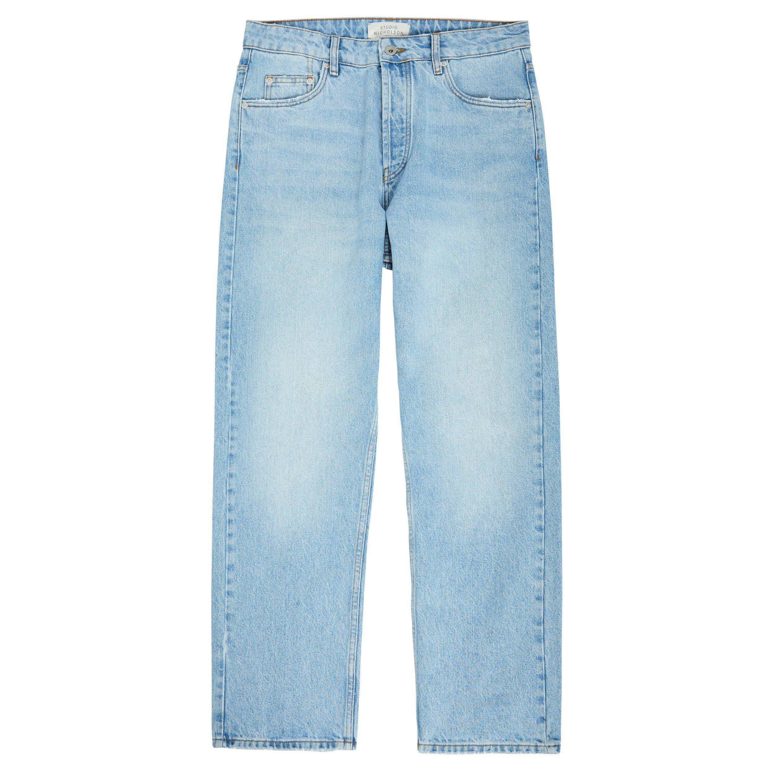 LIGHT BLUE - Studio Nicholson - Men's 90S Cotton Straight Leg Jeans - 1