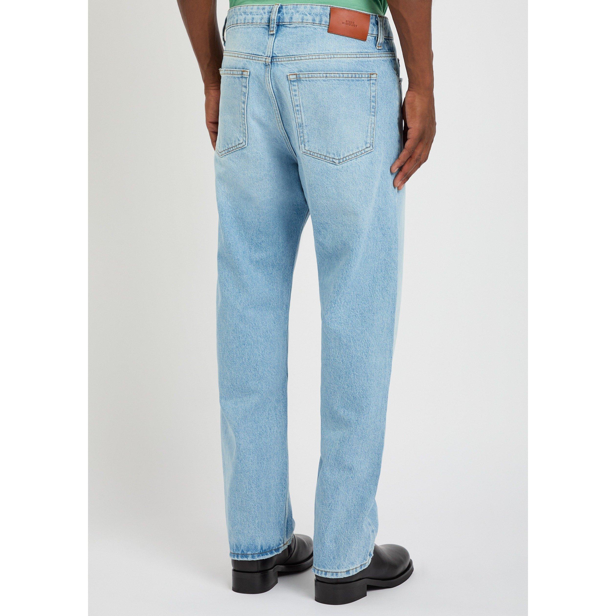 LIGHT BLUE - Studio Nicholson - Men's 90S Cotton Straight Leg Jeans - 3