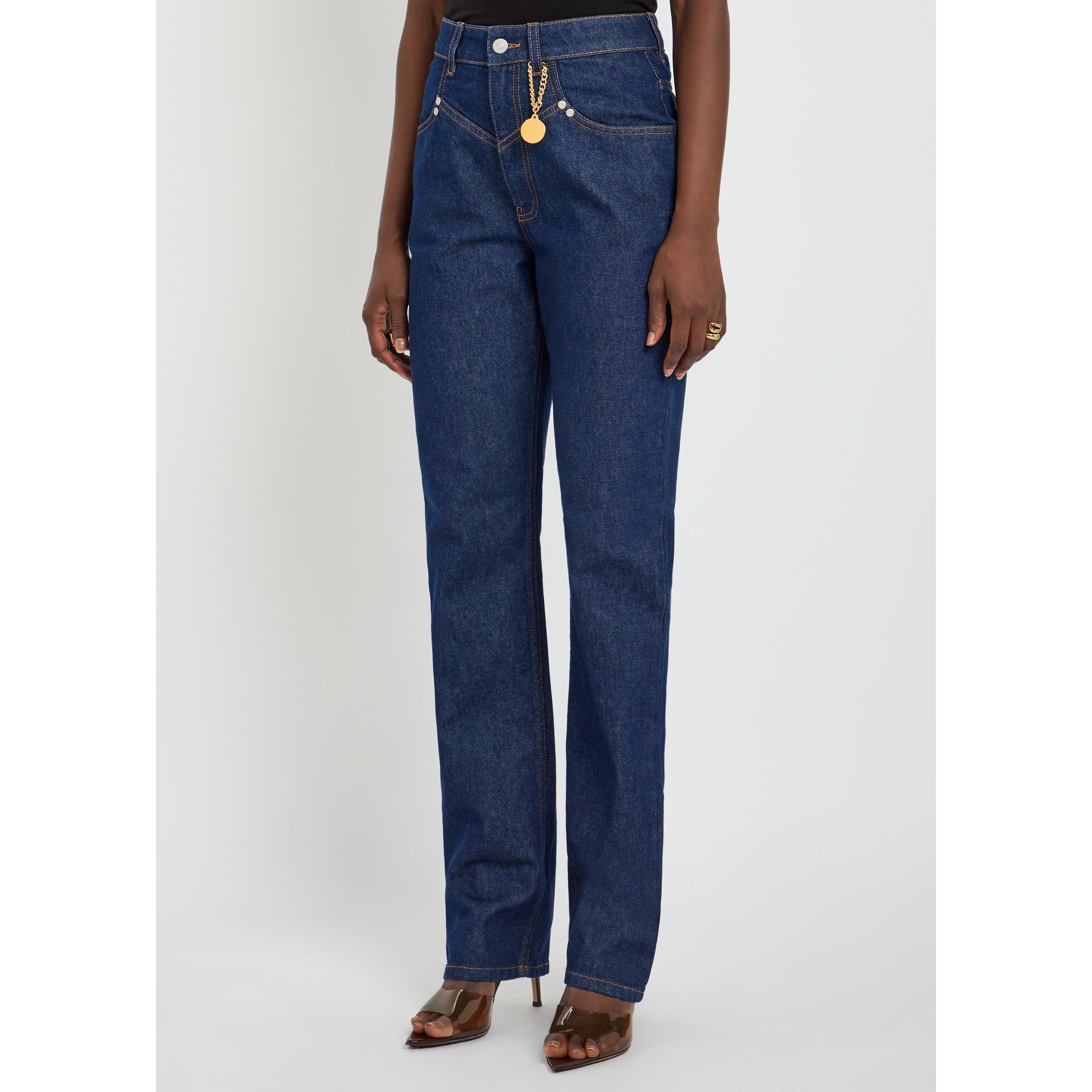 DENIM - Stella McCartney - Women's Cotton Mid-Rise Slim-Fit Jeans - 2