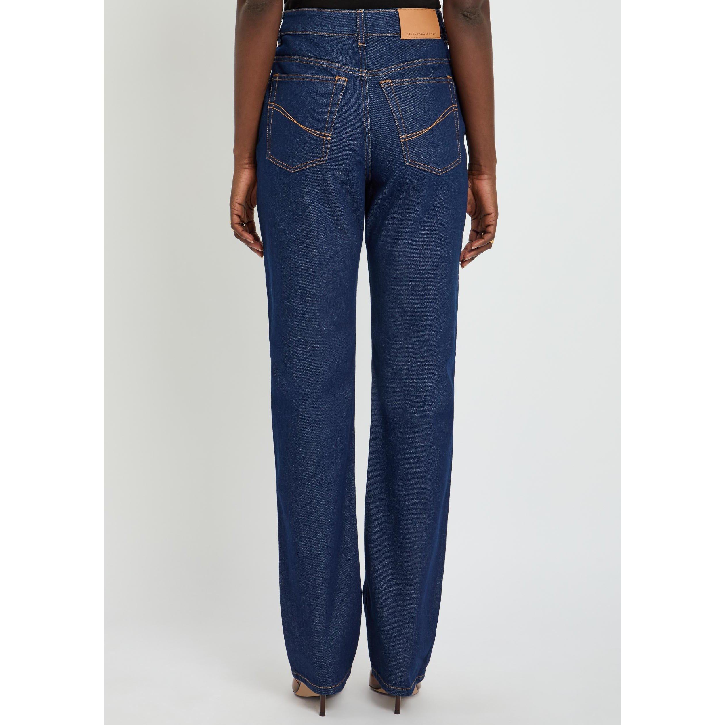 DENIM - Stella McCartney - Women's Cotton Mid-Rise Slim-Fit Jeans - 3