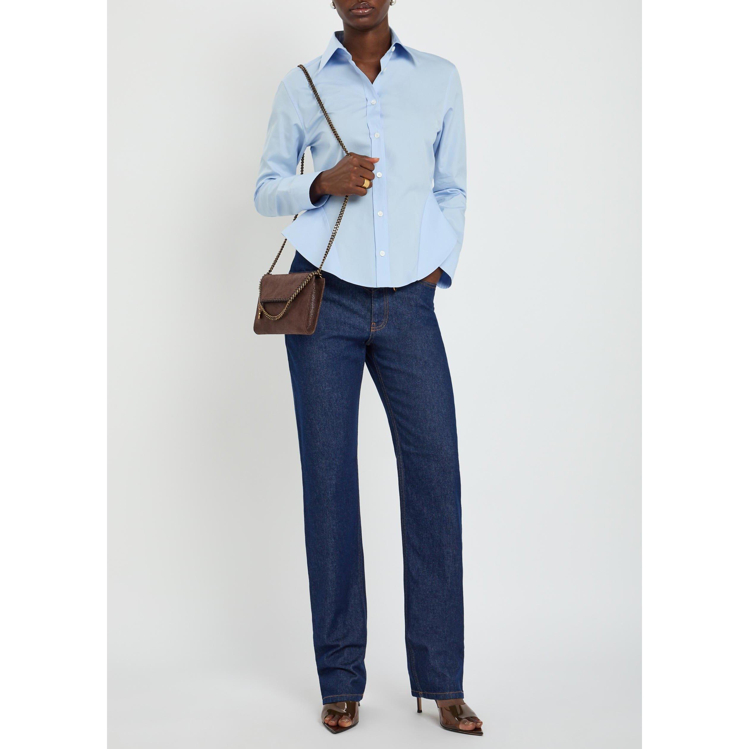 DENIM - Stella McCartney - Women's Cotton Mid-Rise Slim-Fit Jeans - 5