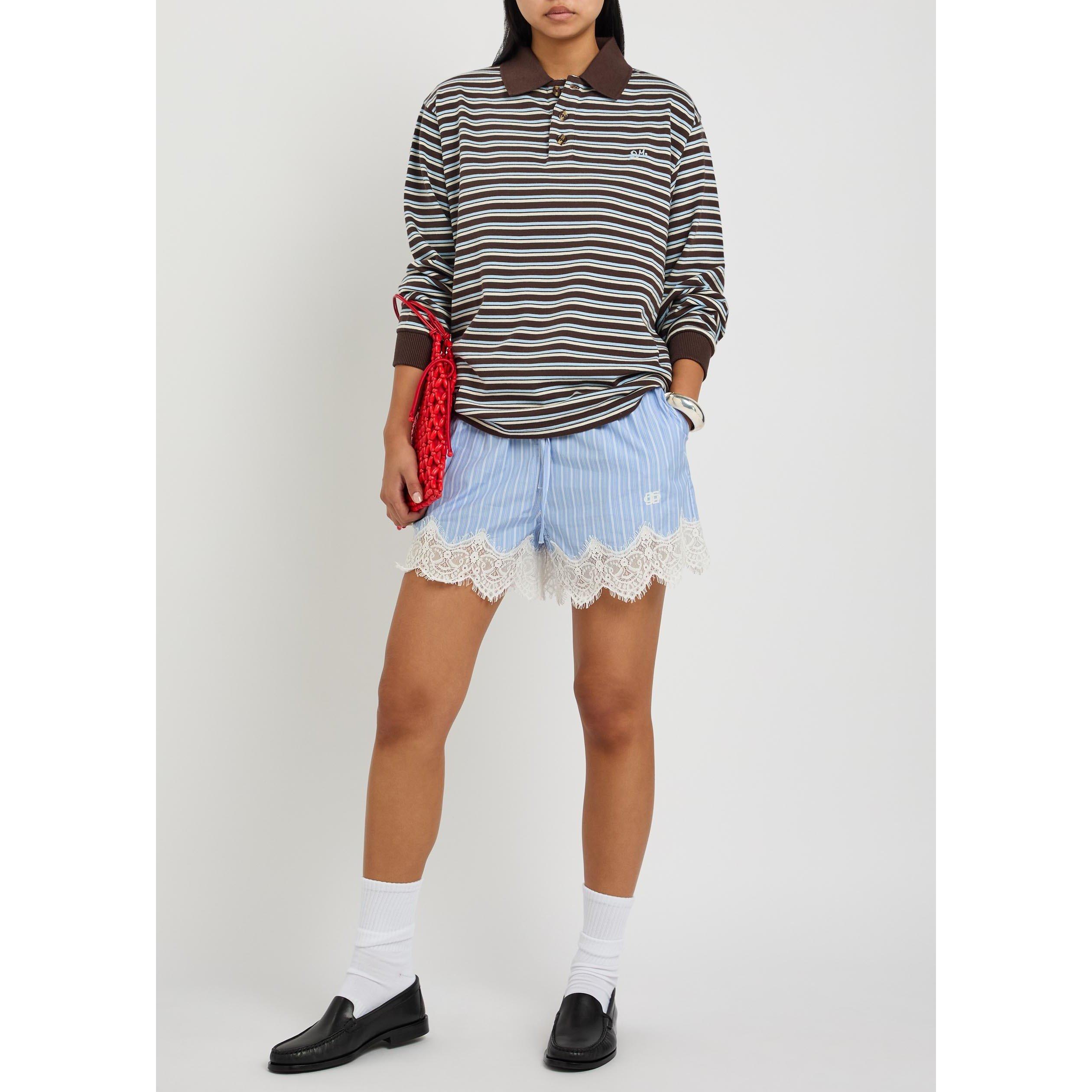MULTICOLOURED - Damson Madder - Women's Remie Cotton Oversized-Fit Rugby Shirt - 5