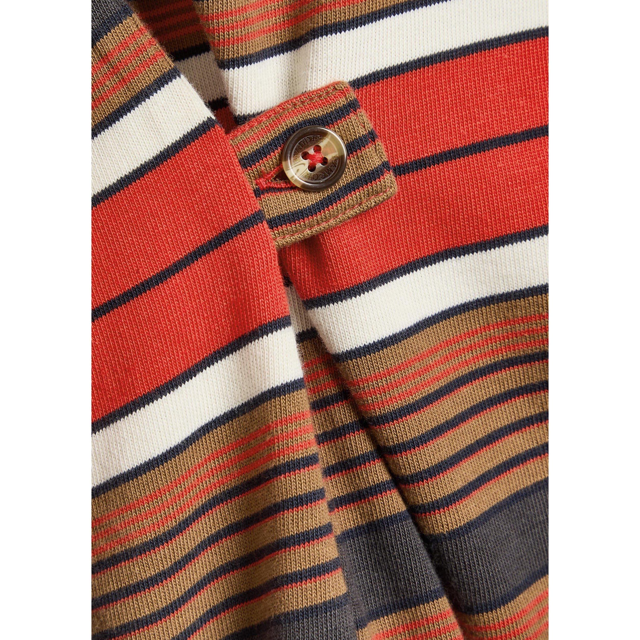 RED - Damson Madder - Women's Noah Cinch Striped Long-Sleeve Cotton Rugby Shirt - 4