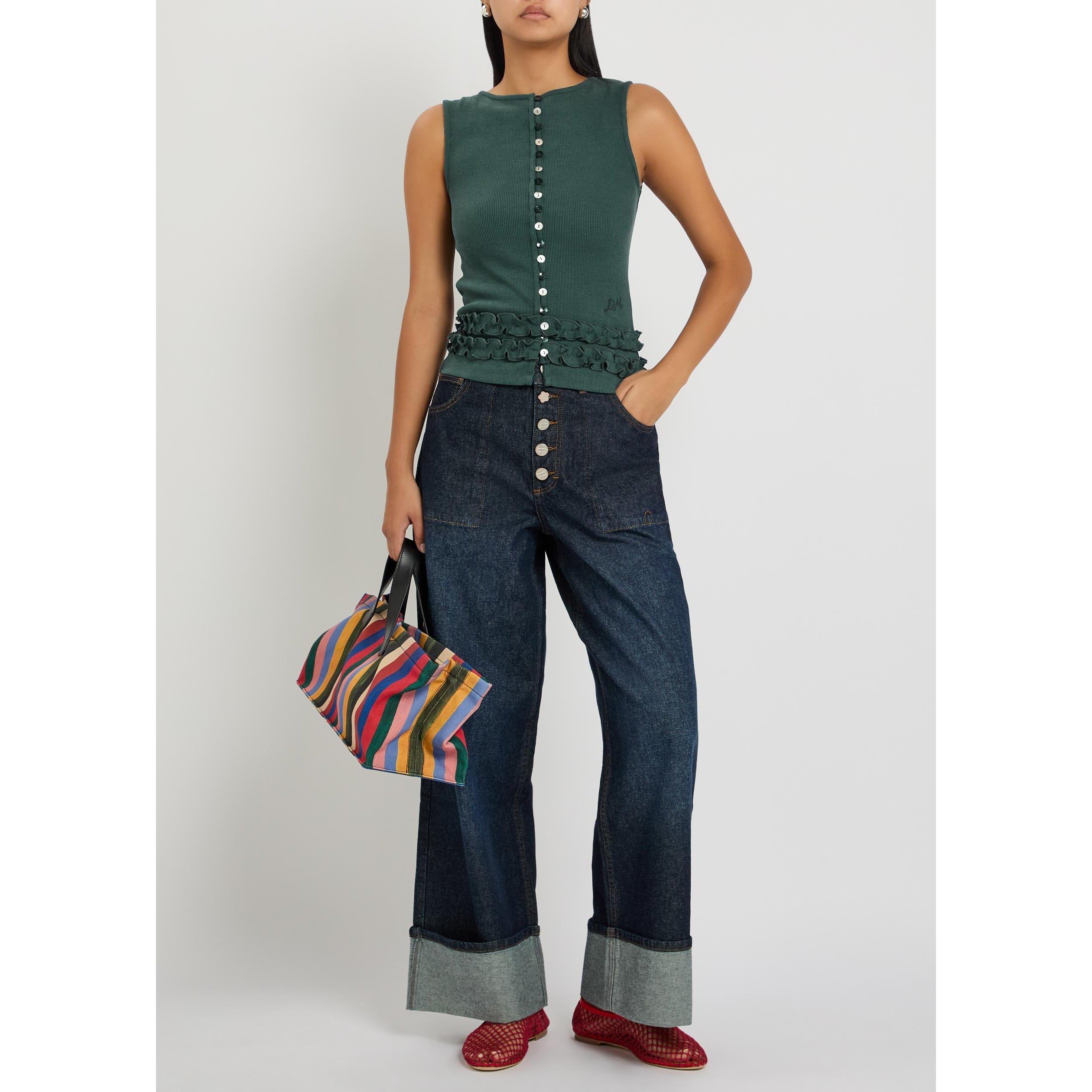 GREEN - Damson Madder - Women's Ember Cotton Slim-Fit Tank Top - 5