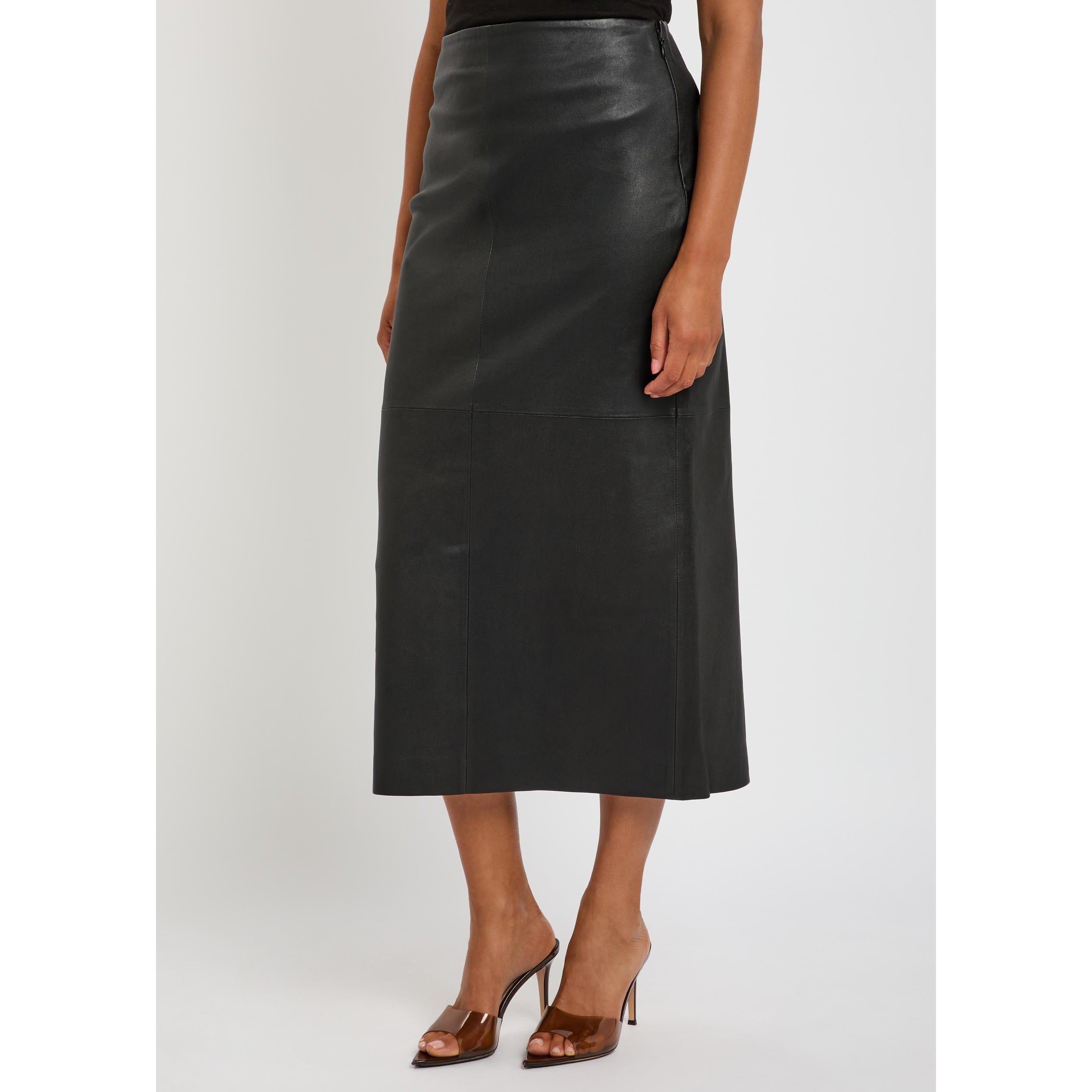 BLACK - Jonathan Simkhai - Women's Raven Leather Pencil Skirt - 2