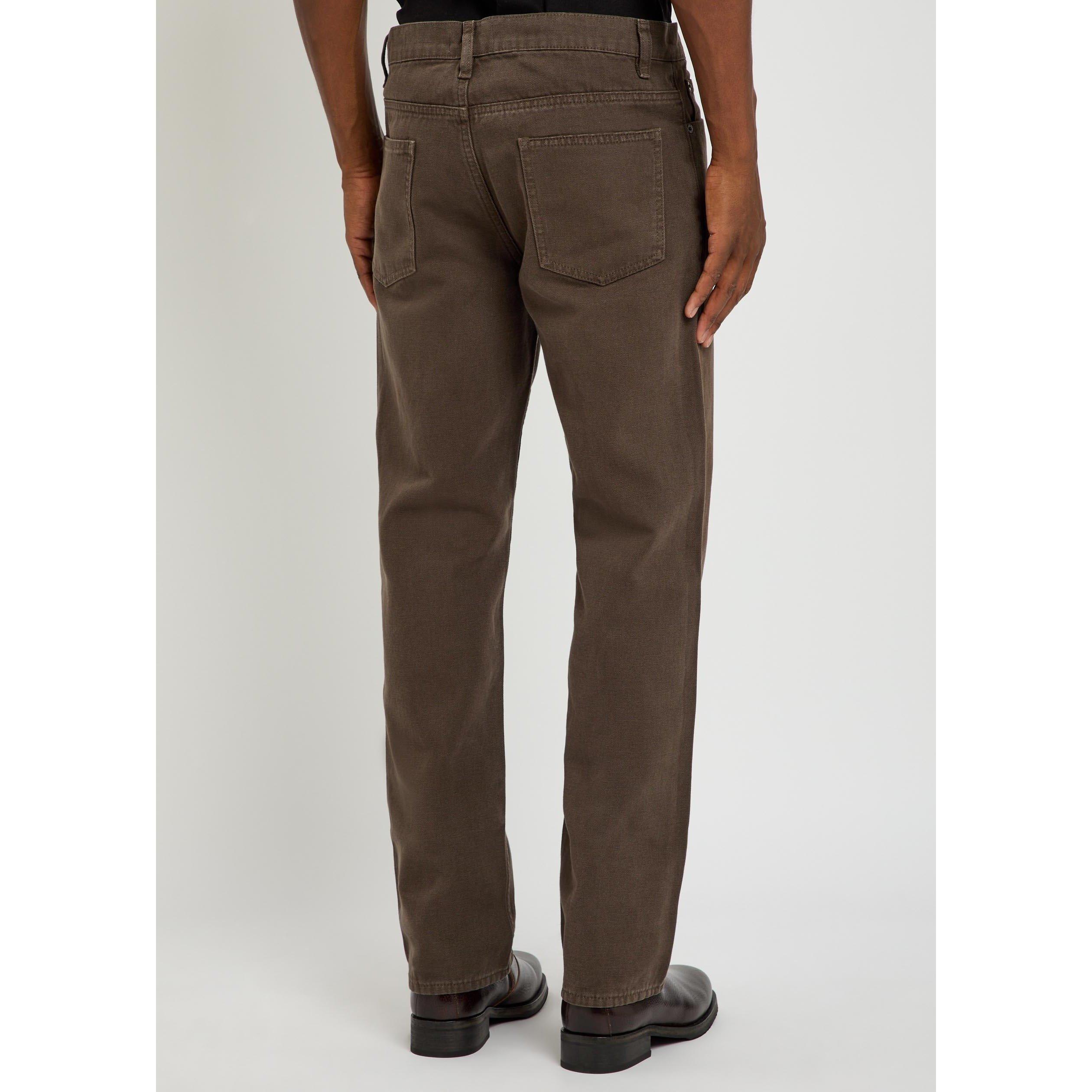 BROWN - Frame - Men's Cotton Relaxed-Fit Straight Leg Jeans - 3