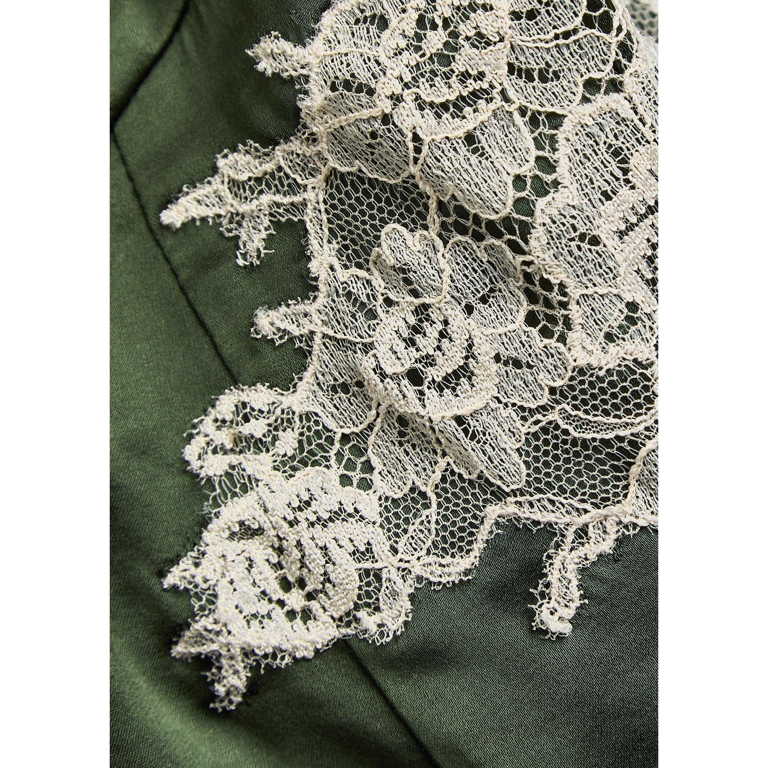 DARK GREEN - Alice And Olivia - T Julietta Lace Slip Top - 4