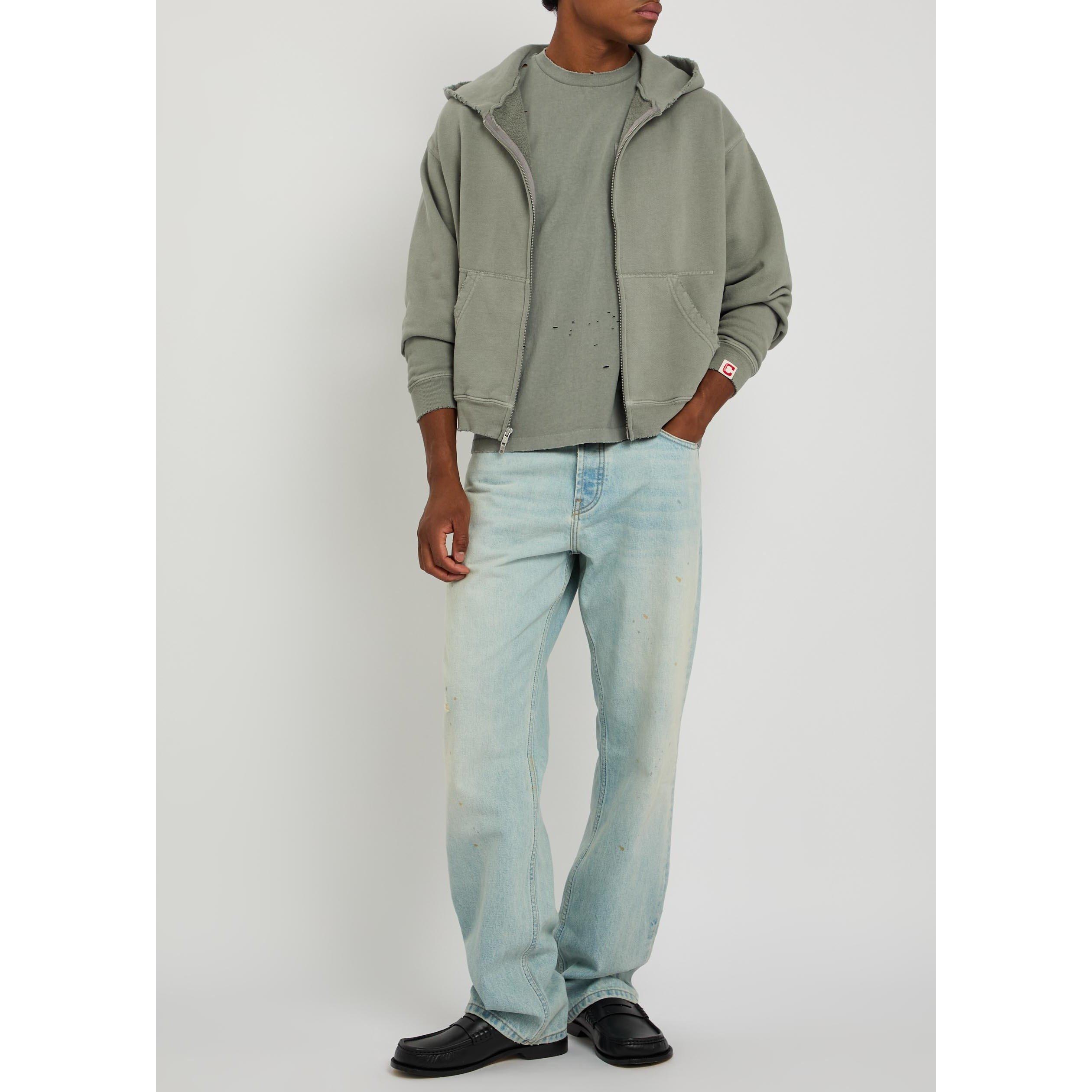 LIGHT BLUE - Cherry LA - Men's Distressed Cotton Relaxed-Fit Straight Leg Jeans - 5