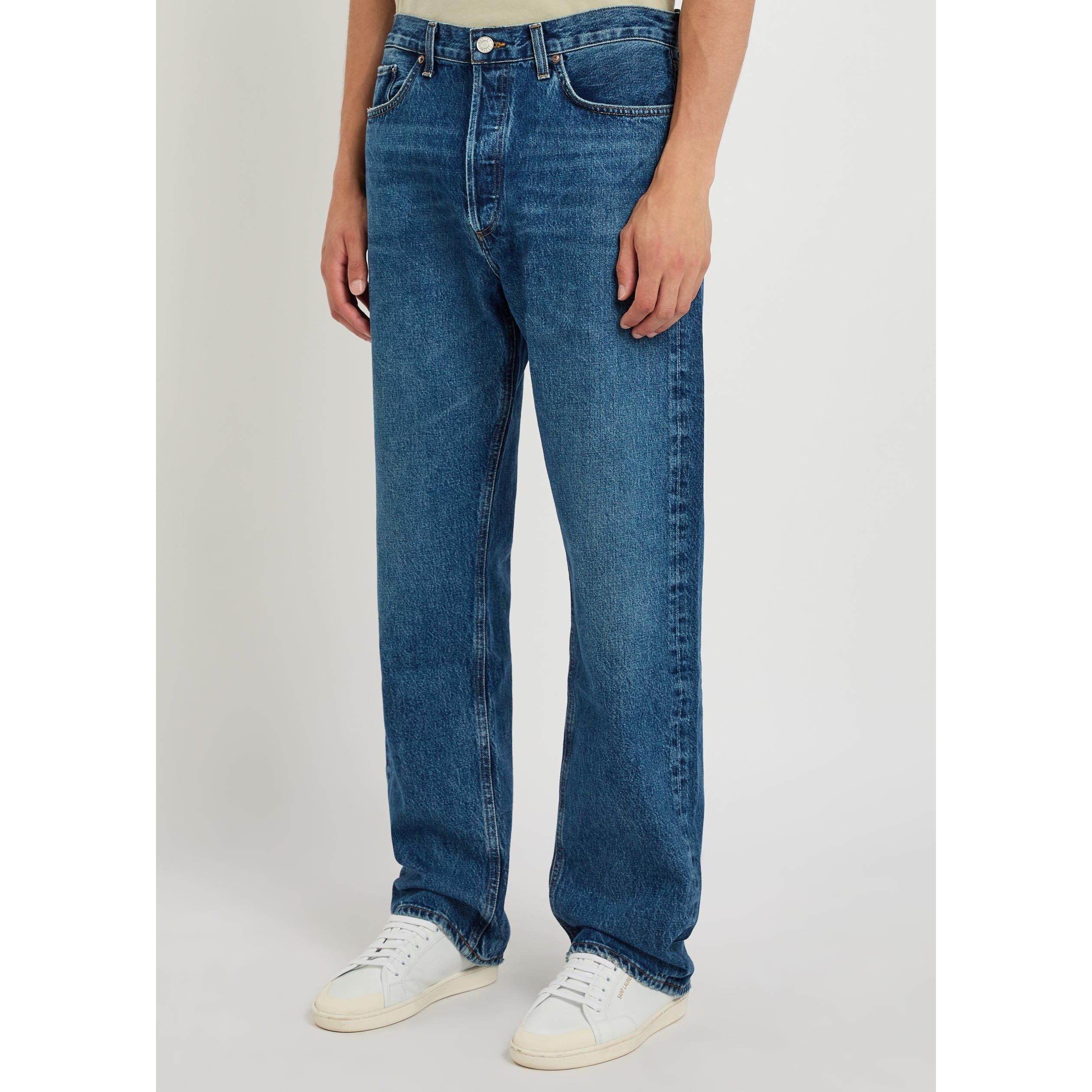 BLUE - Agolde - Men's 90s Cotton Mid-Rise Straight Leg Jeans - 2