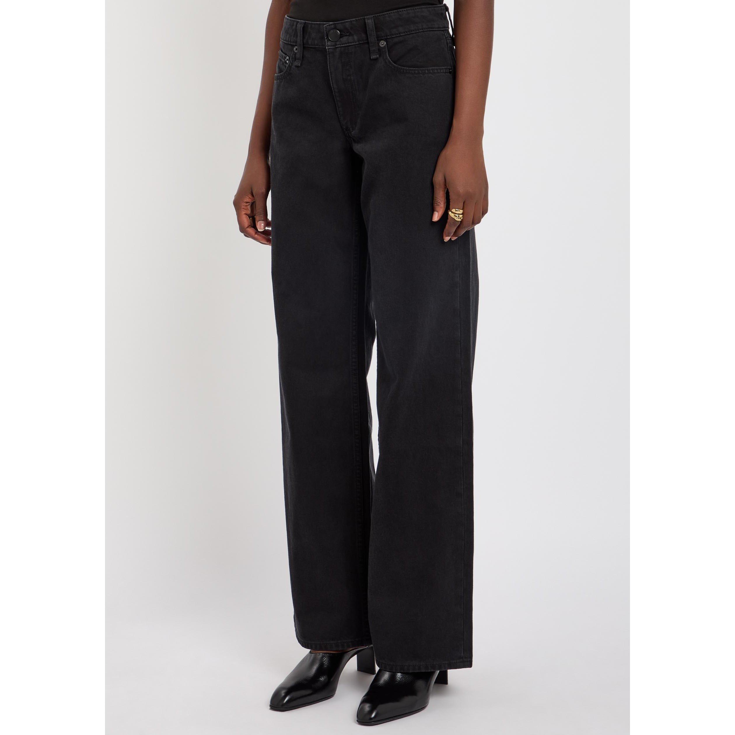 BLACK - Rag and Bone - Women's Cam Low-Rise Straight Jeans - 2