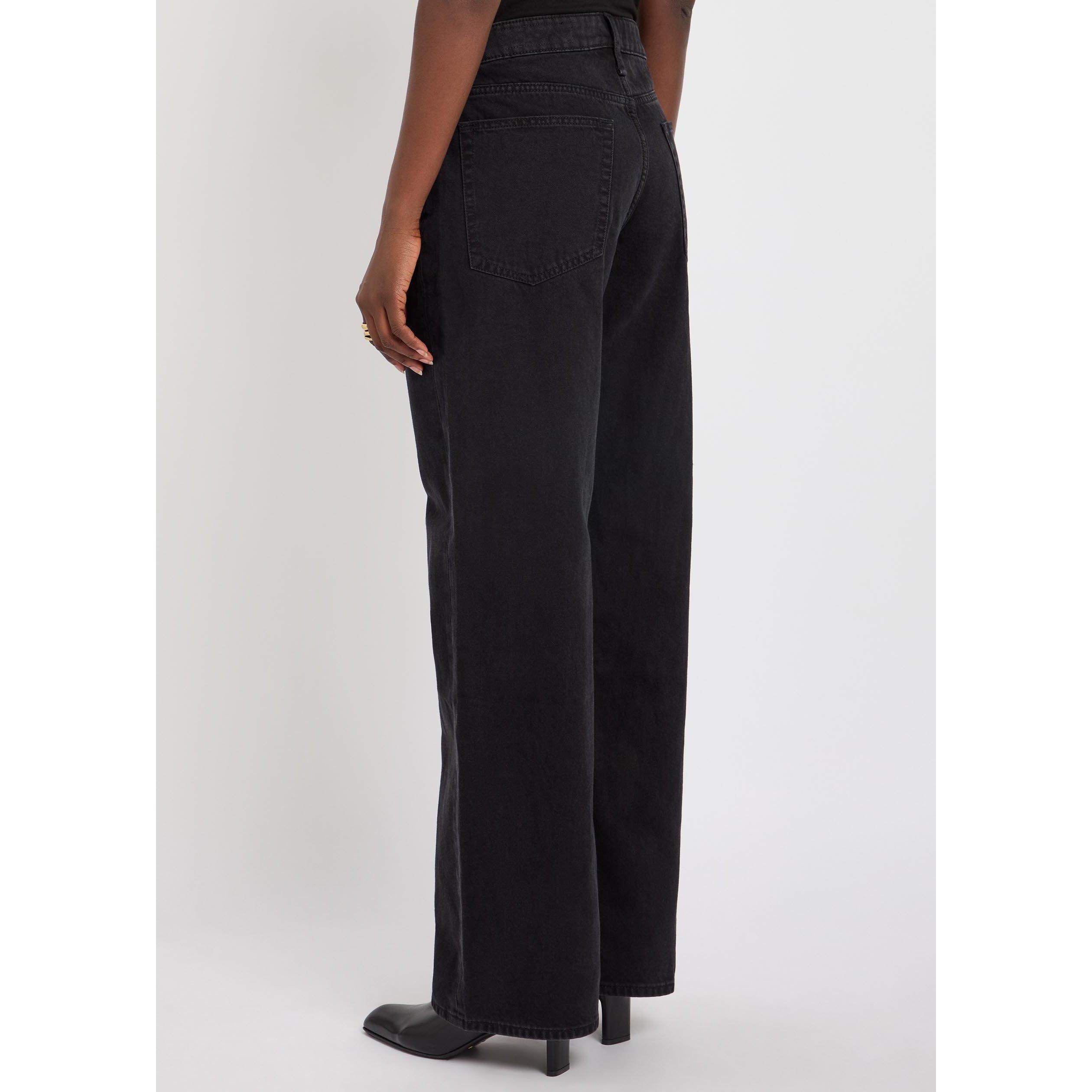BLACK - Rag and Bone - Women's Cam Low-Rise Straight Jeans - 3