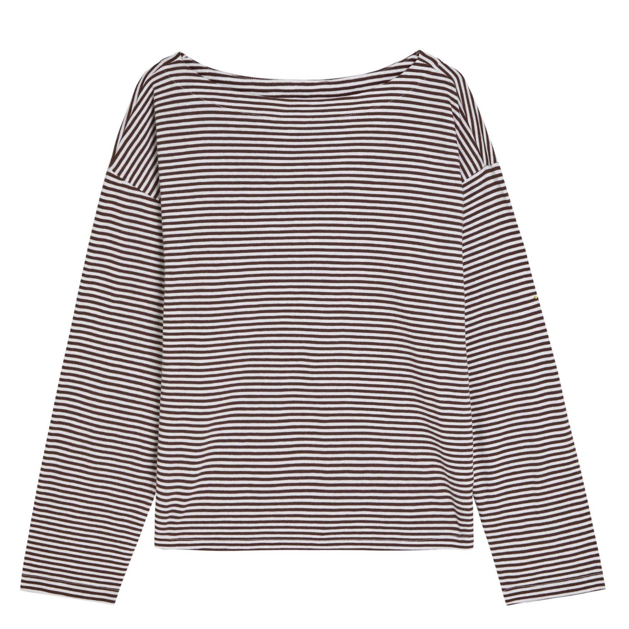 BROWN - Eileen Fisher - BATEAU NECK BOXY TOP