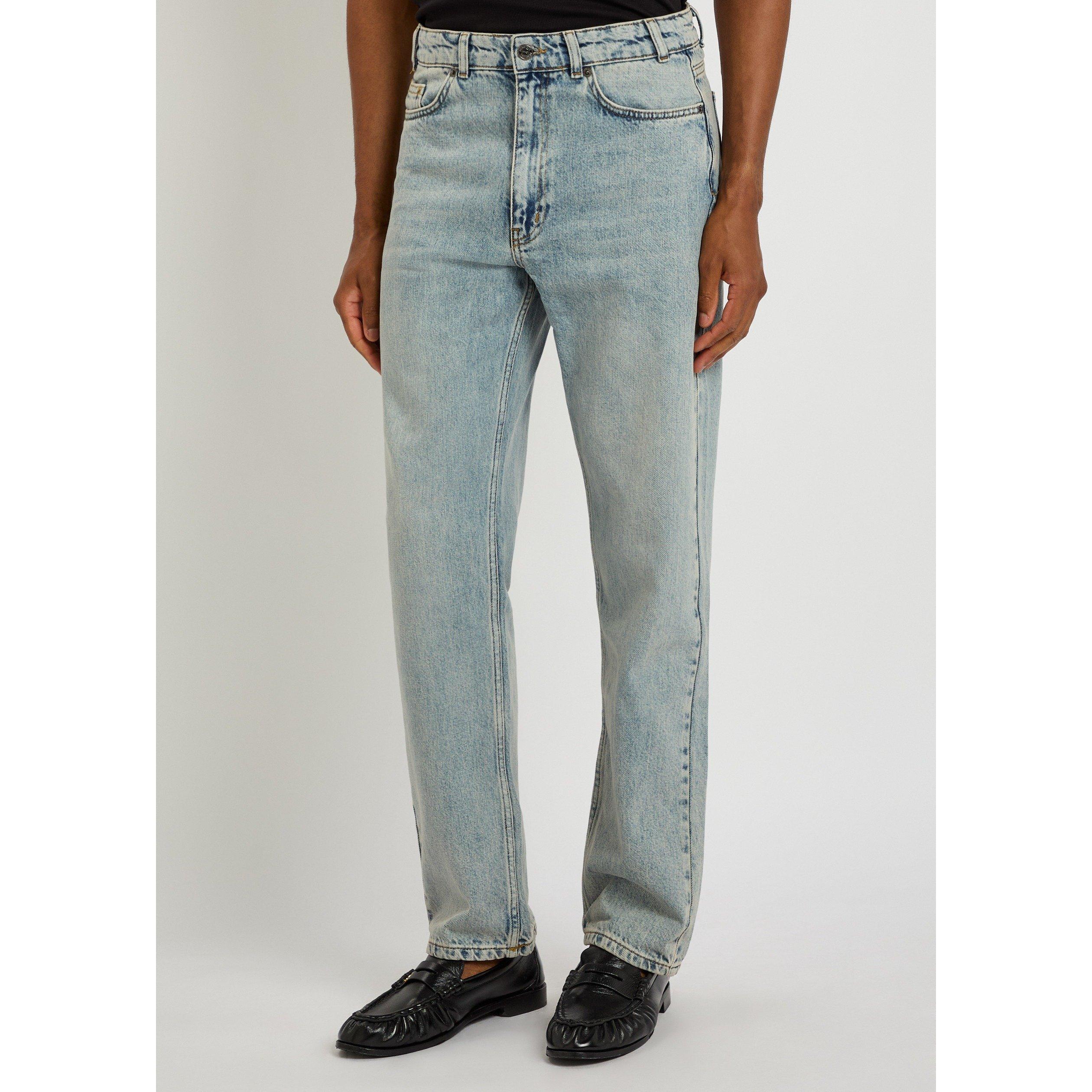 LIGHT BLUE 2 - Percival - Men's Lean Cotton Mid-Rise Straight Leg Jeans - 2