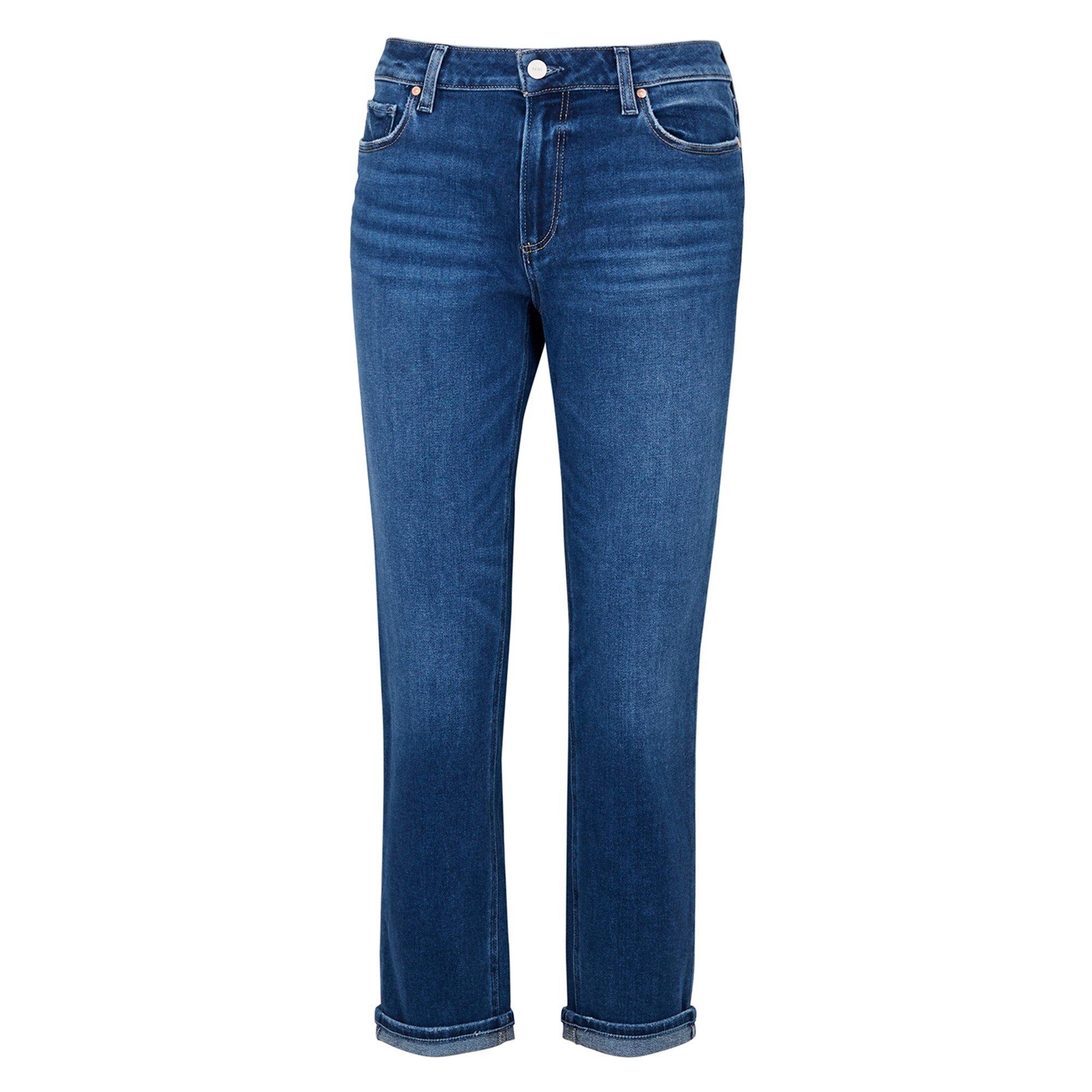 DARK BLUE - Paige - Women's Brigitte High-Waisted Cotton Skinny Jeans - 1