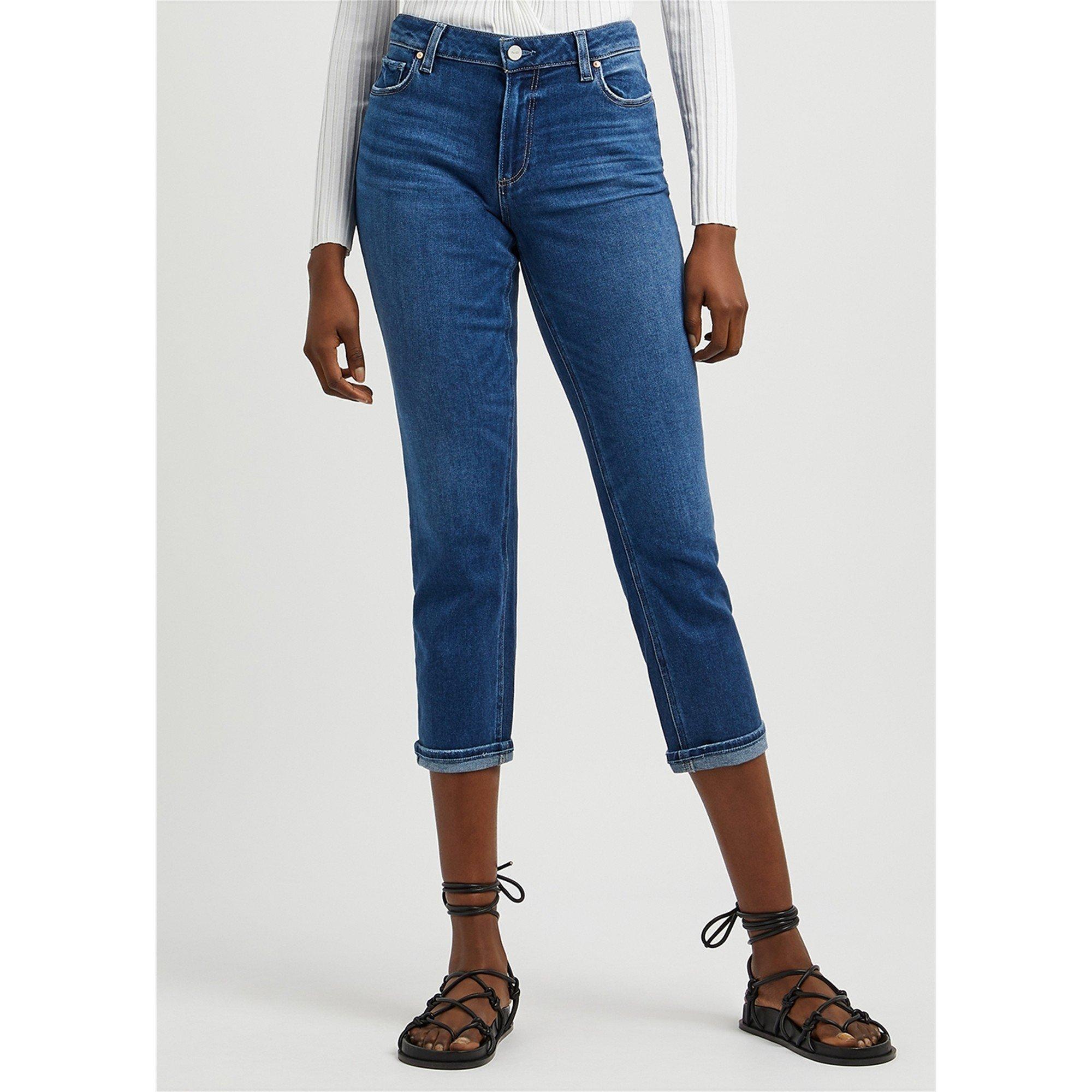 DARK BLUE - Paige - Women's Brigitte High-Waisted Cotton Skinny Jeans - 2
