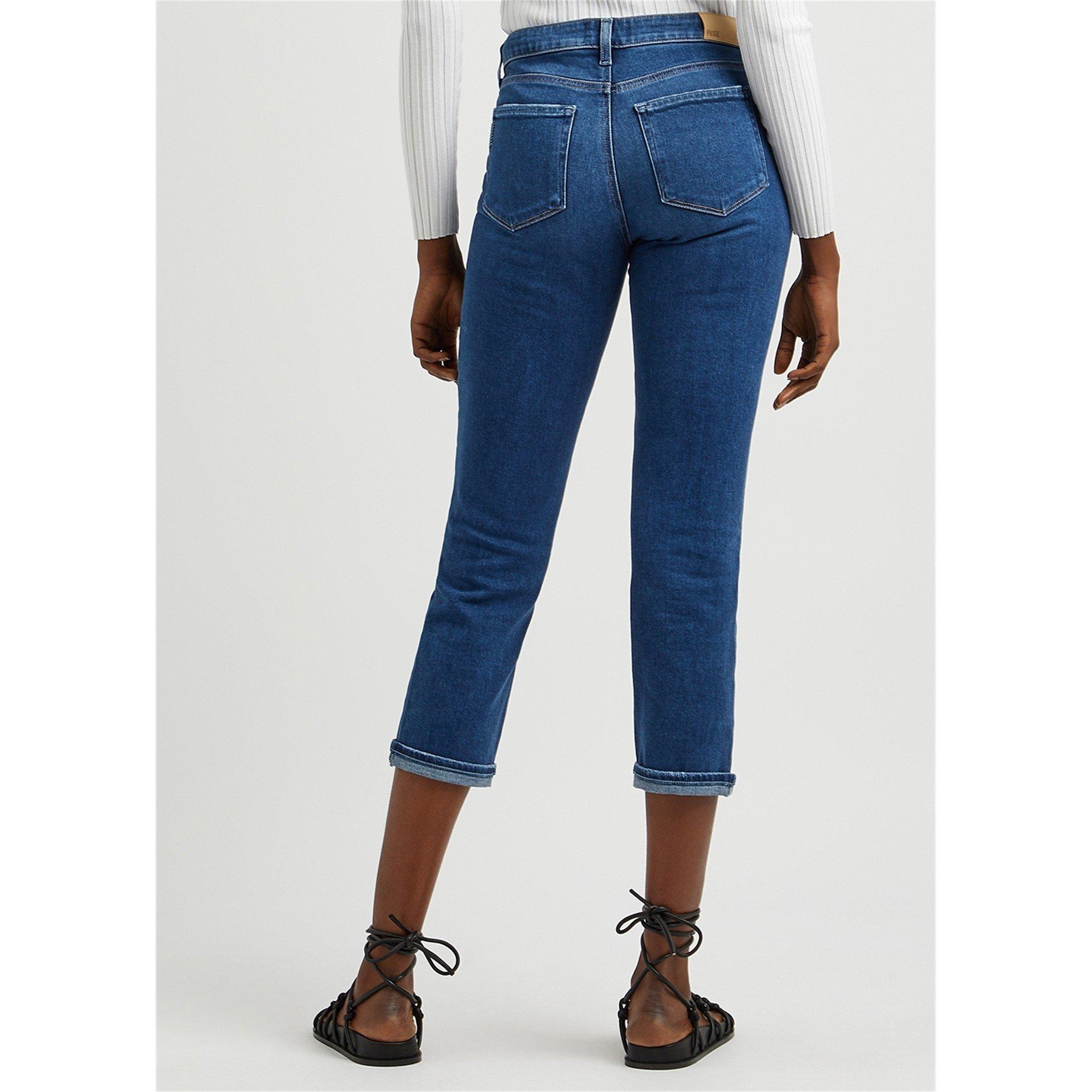 DARK BLUE - Paige - Women's Brigitte High-Waisted Cotton Skinny Jeans - 3