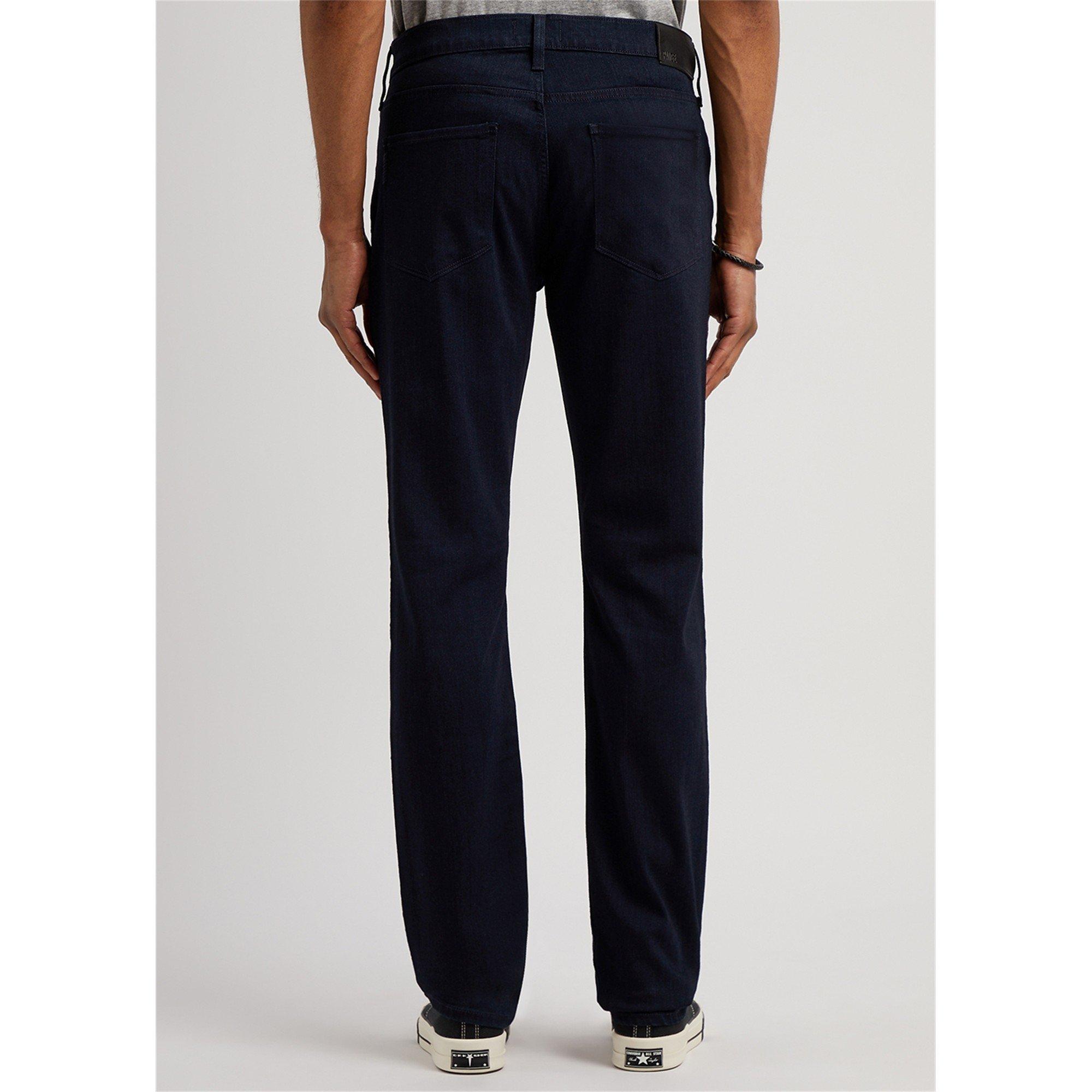 DARK BLUE - Paige - Men's Normandie Mid-Rise Straight Leg Jeans - 3