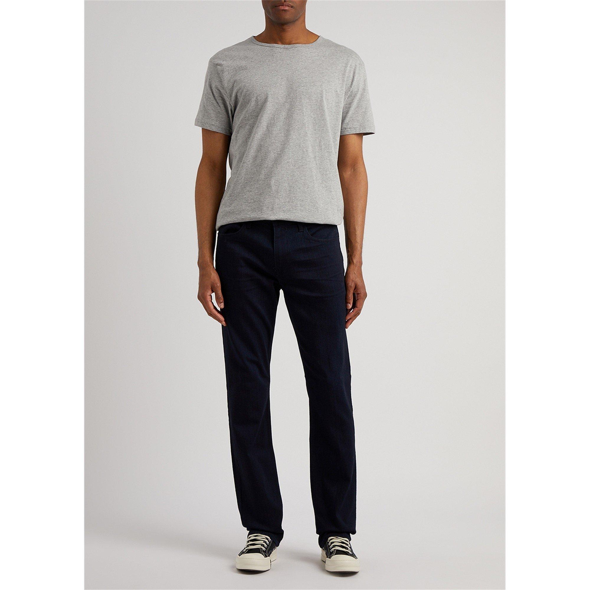 DARK BLUE - Paige - Men's Normandie Mid-Rise Straight Leg Jeans - 5