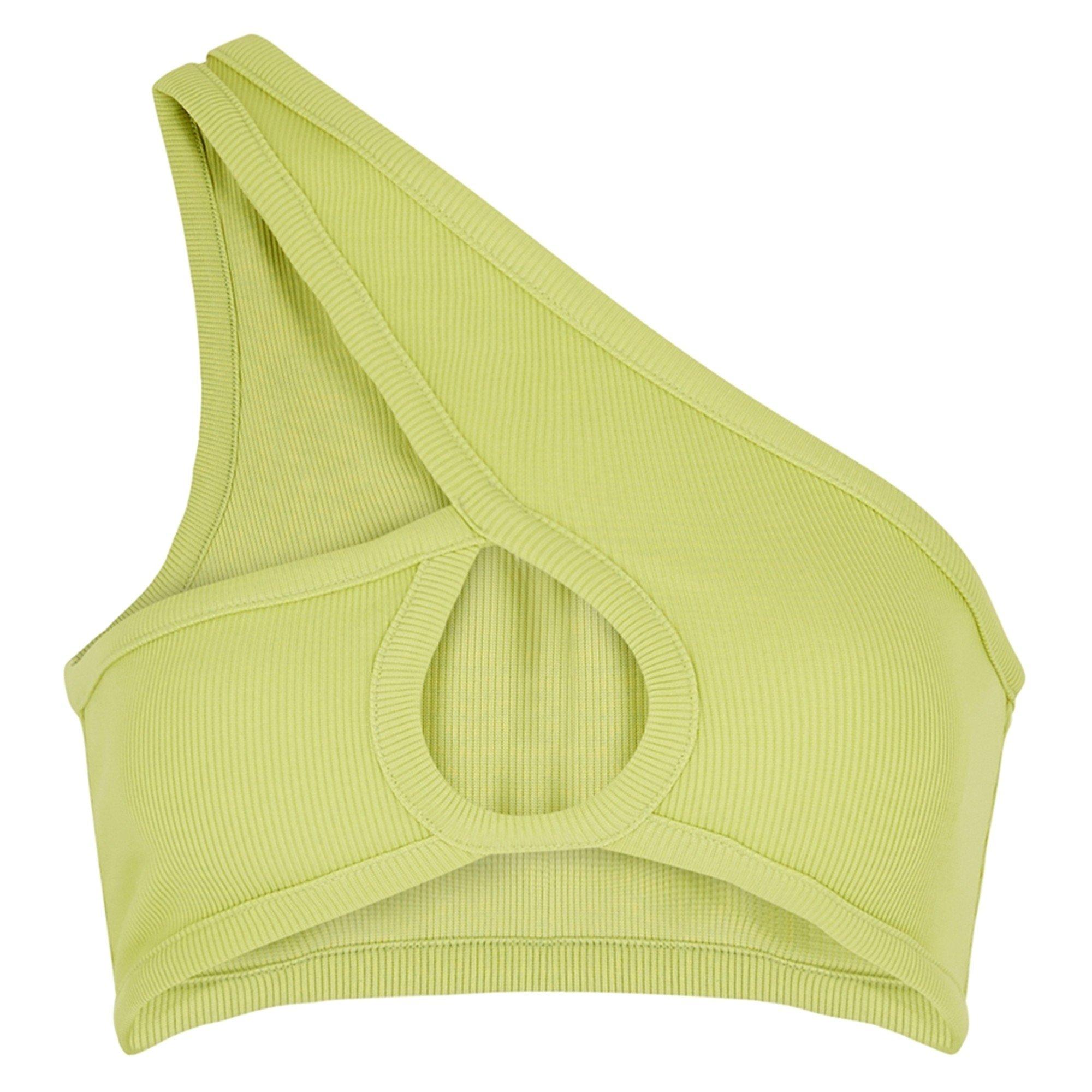 GREEN - Christopher Esber - ONE SHOULDER RIB CROP TOP - 1