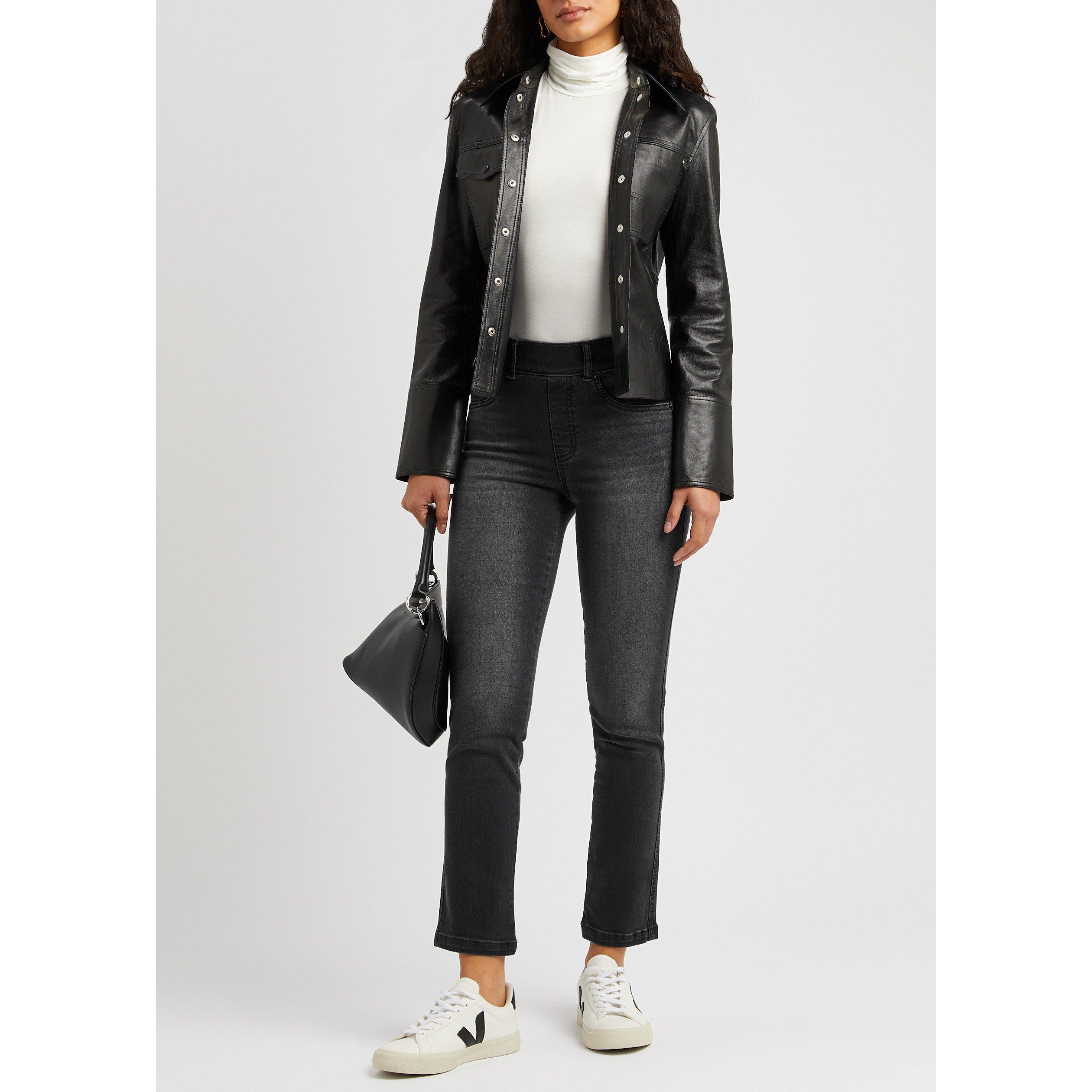BLACK - Spanx - J ANKLE STRAIGHT LEG JEANS - 5