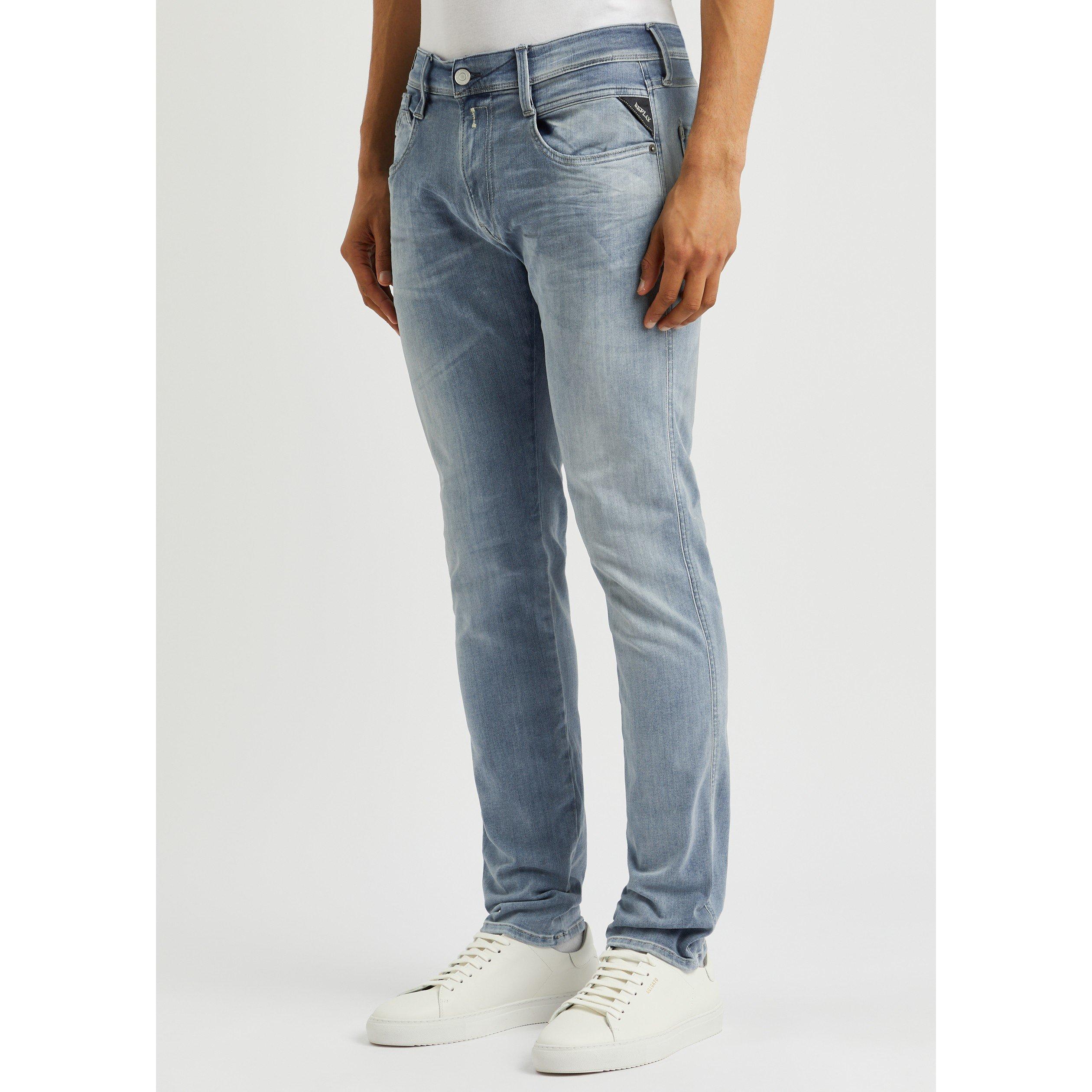 BLUE - Replay - Men's Anbass Hyperflex Slim Jeans - 2