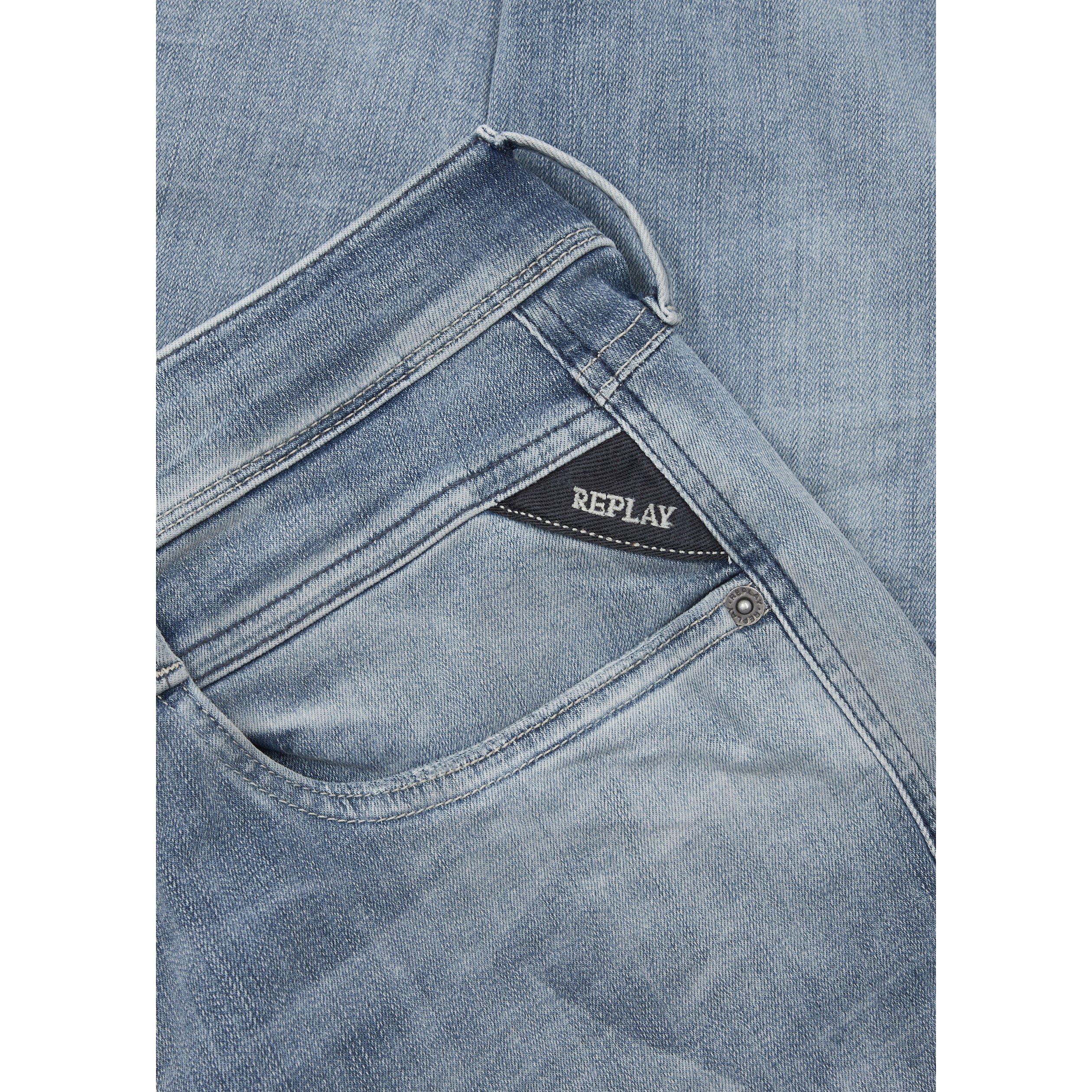 BLUE - Replay - Men's Anbass Hyperflex Slim Jeans - 4